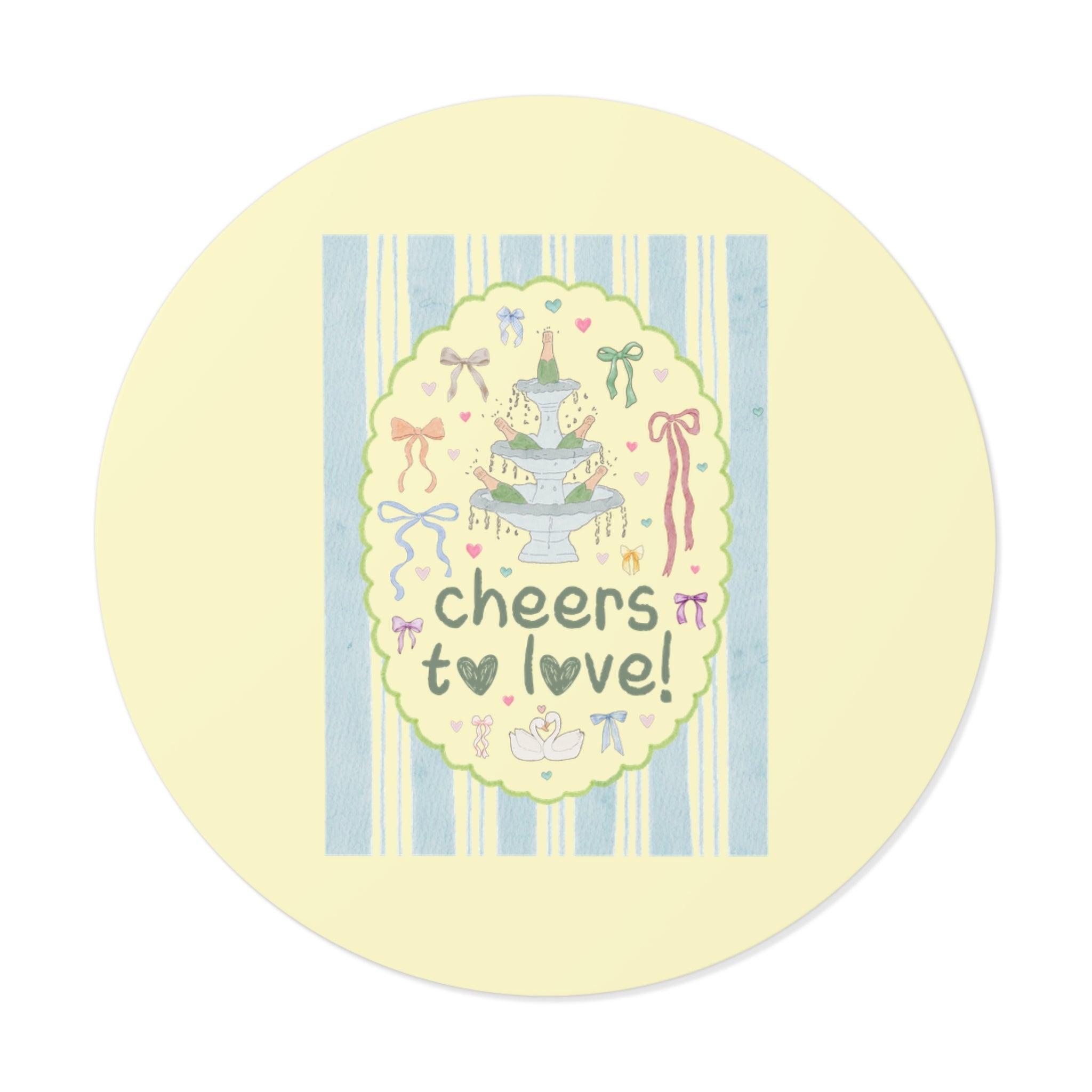 Cheers to Love Bridal Party or Matching Bachelorette Sticker for Weekend Trip, Funny Saying Bridesmaid Gift from Bride - Opal and June