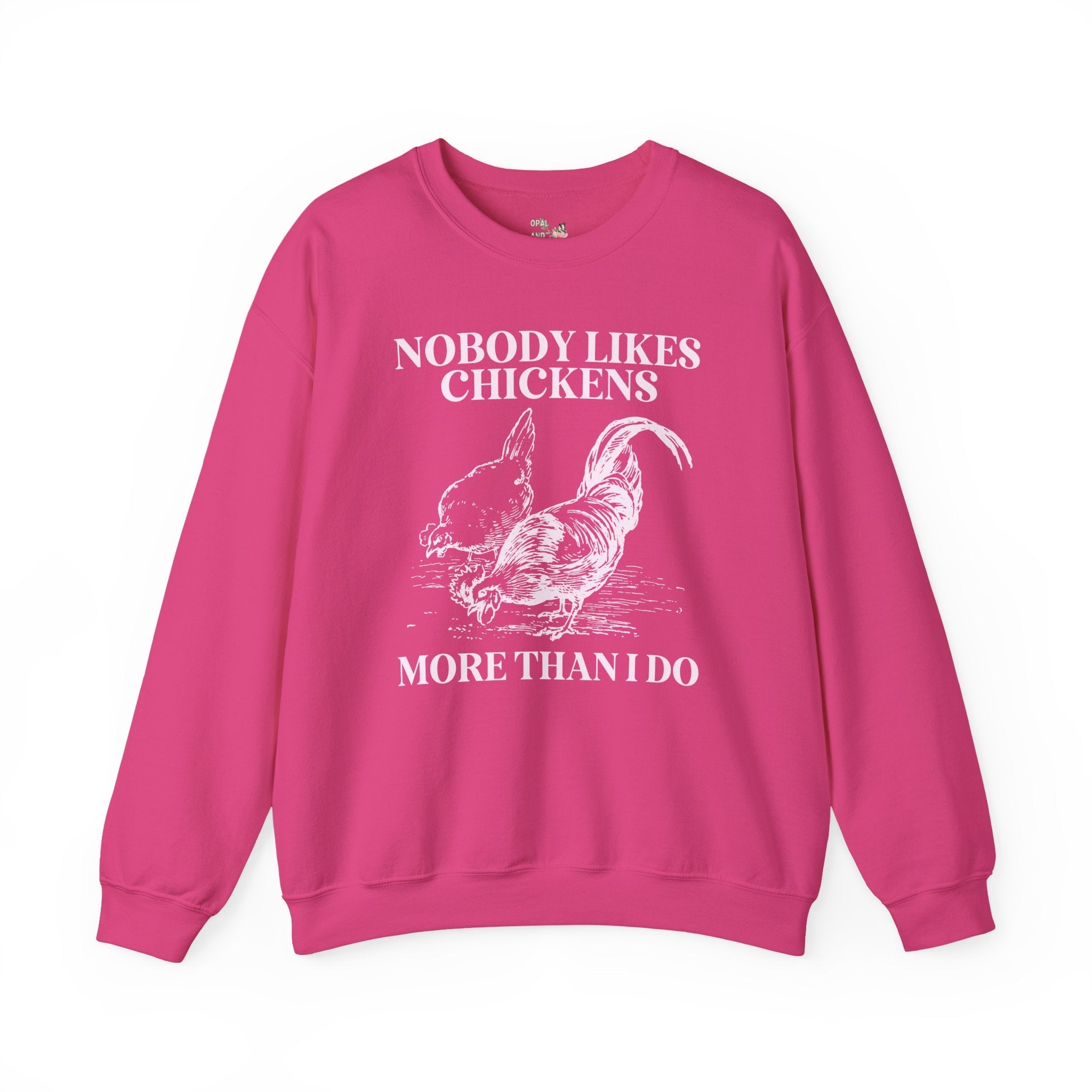 Chicken Lady Funny Saying Shirt, Funny and Cute Chicken Lover Gift for Mothers Day, 90s Throwback Sweatshirt, Hot Pink Aesthetic for Farmer - Opal and June