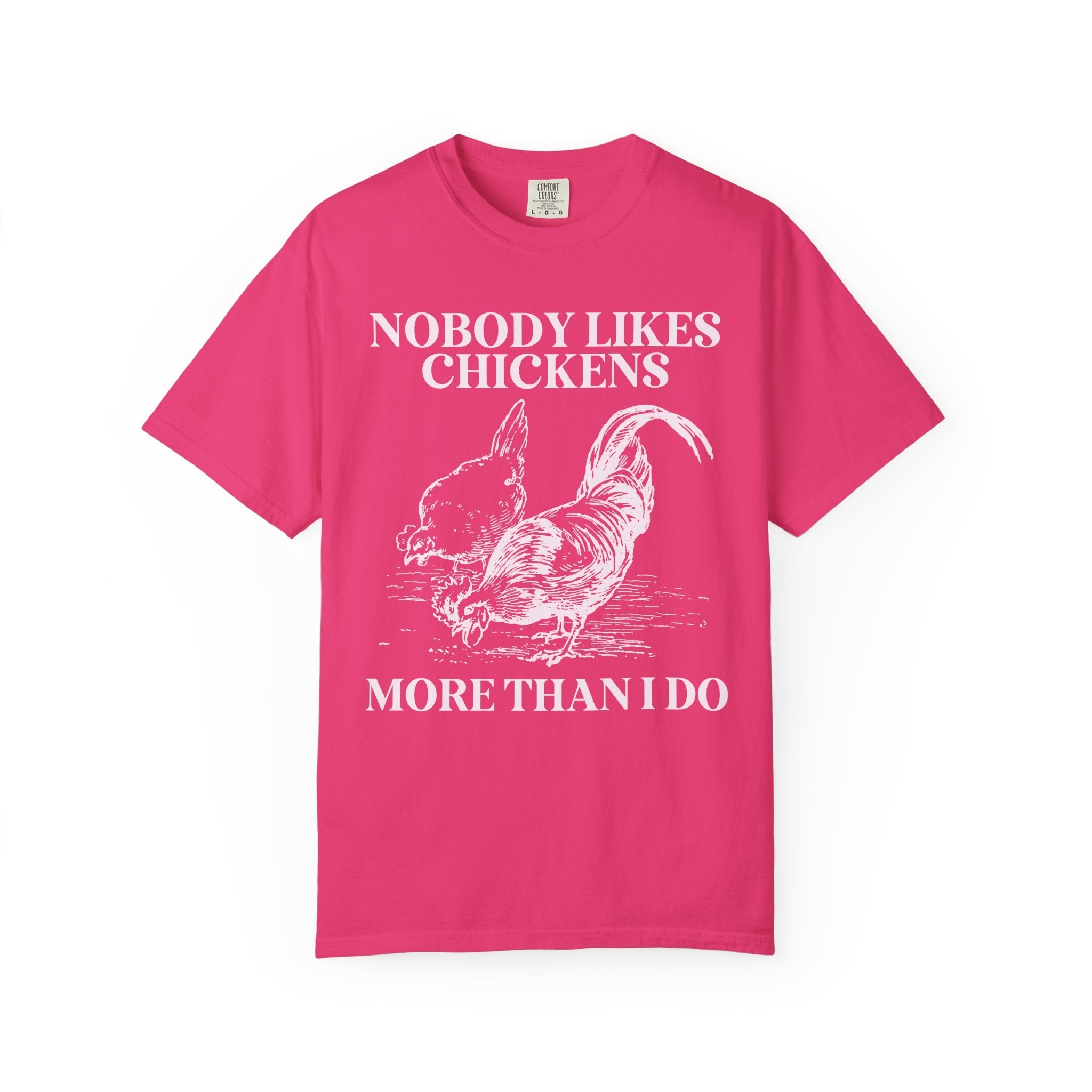 Chicken Lady Funny Saying Shirt, Funny and Cute Chicken Lover Gift for Mothers Day, 90s Throwback T-Shirt with Hot Pink Aesthetic for Farmer - Opal and June