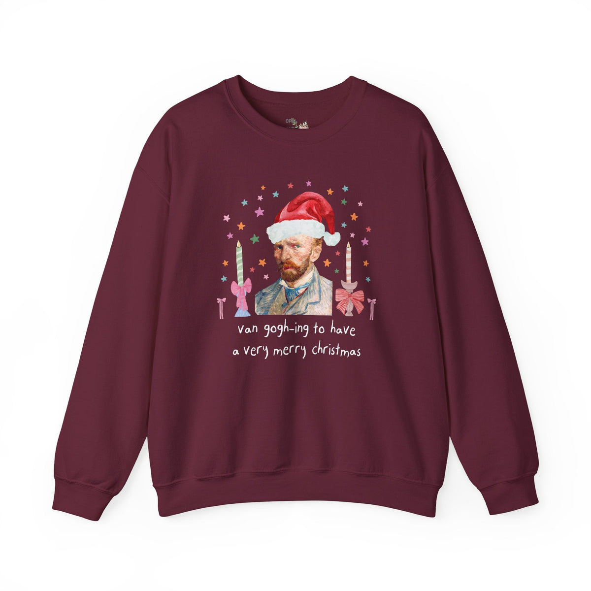 Christmas Art History Buff Sweatshirt with Vincent Van Gogh: Van Gogh-ing to Have a Very Merry Christmas, Silly Famous Painting Xmas Crewneck - Opal and June
