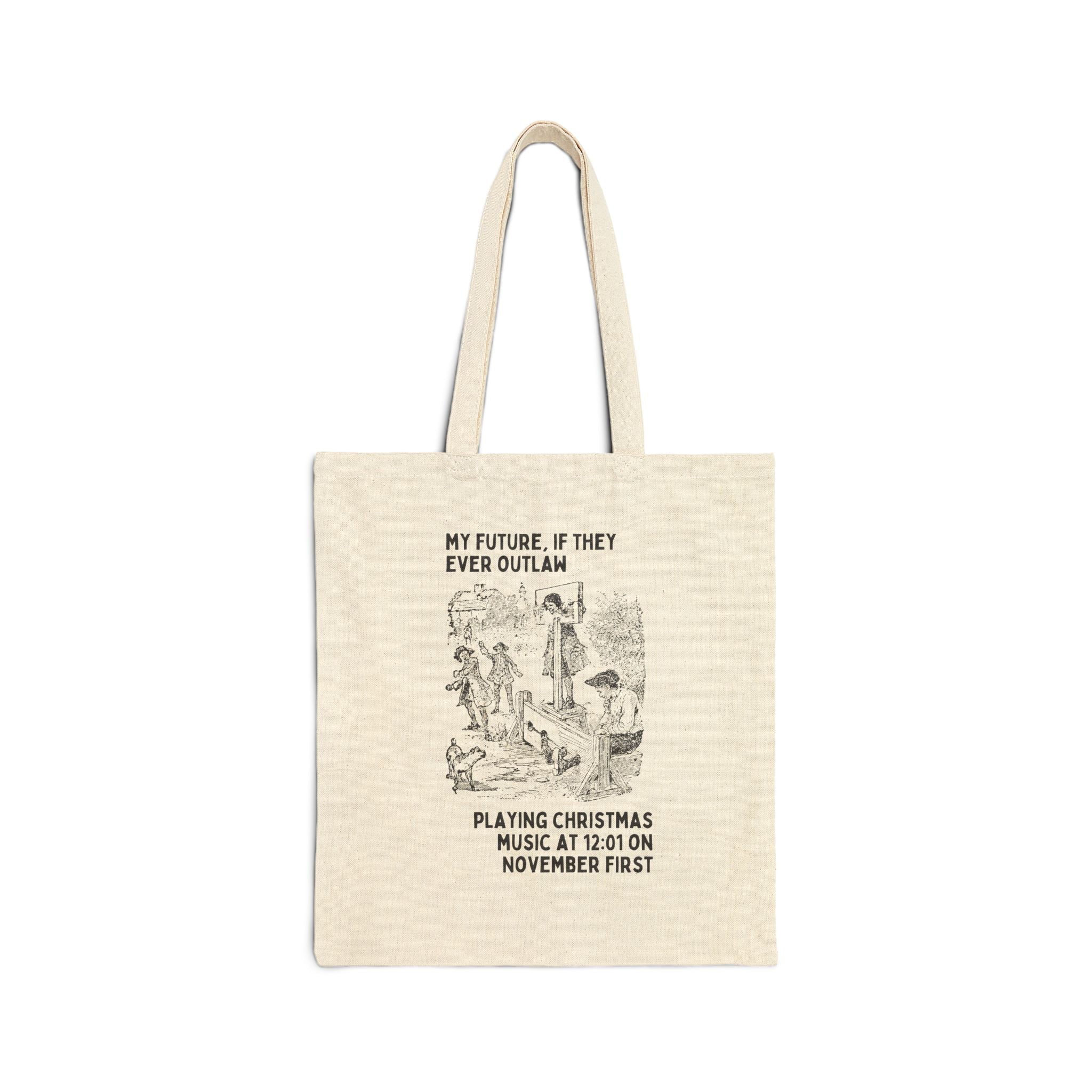 Christmas Lover Halloween Tote Bag for Friend Obsessed with Christmas Music, Funny Saying Christmas Tote for November, Vintage Aesthetic - Opal and June