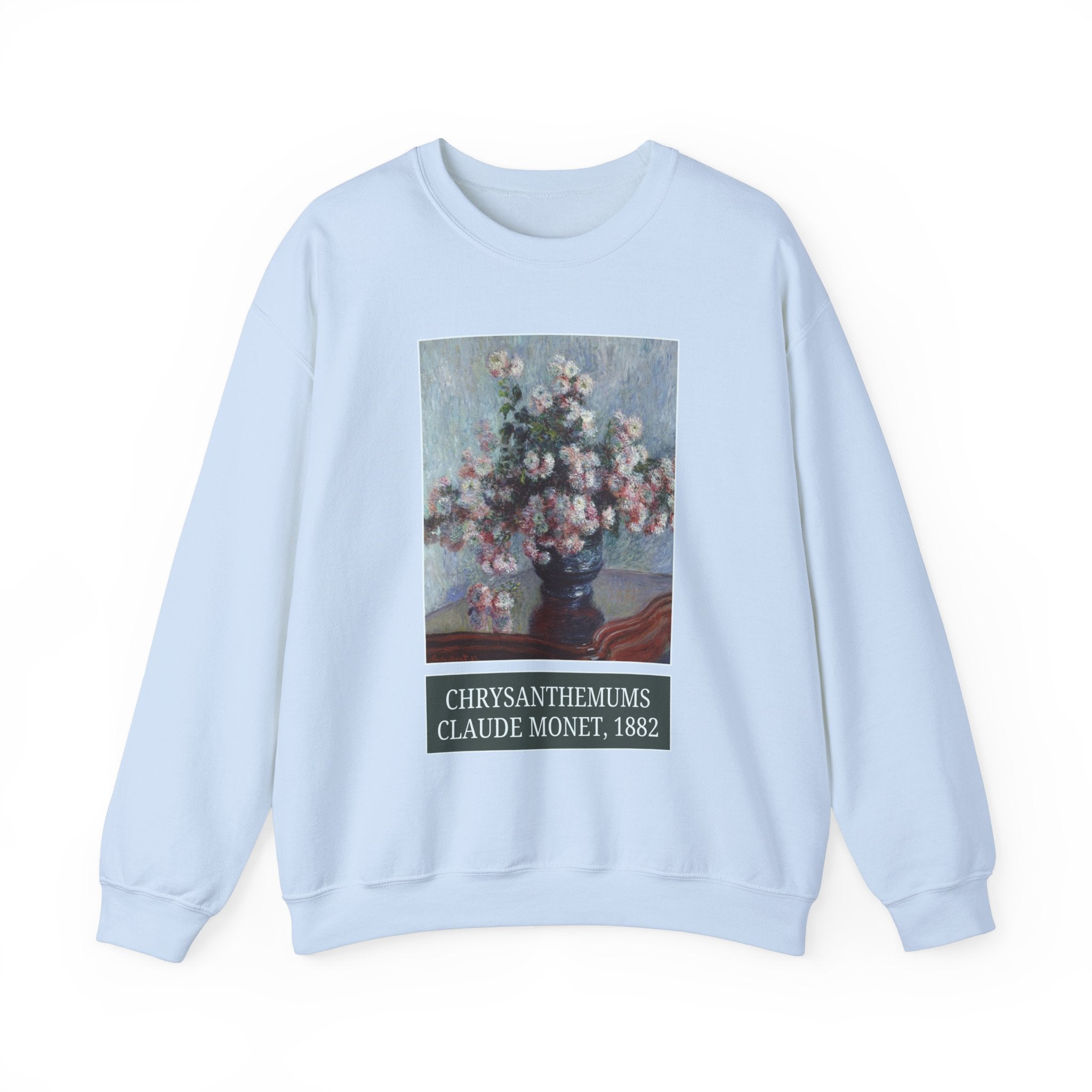 Chrysanthemums by Claude Monet: Cute Floral Art History Sweatshirt, Impressionist Art History, Famous Painting of Flowers, Humanities Major - Opal and June