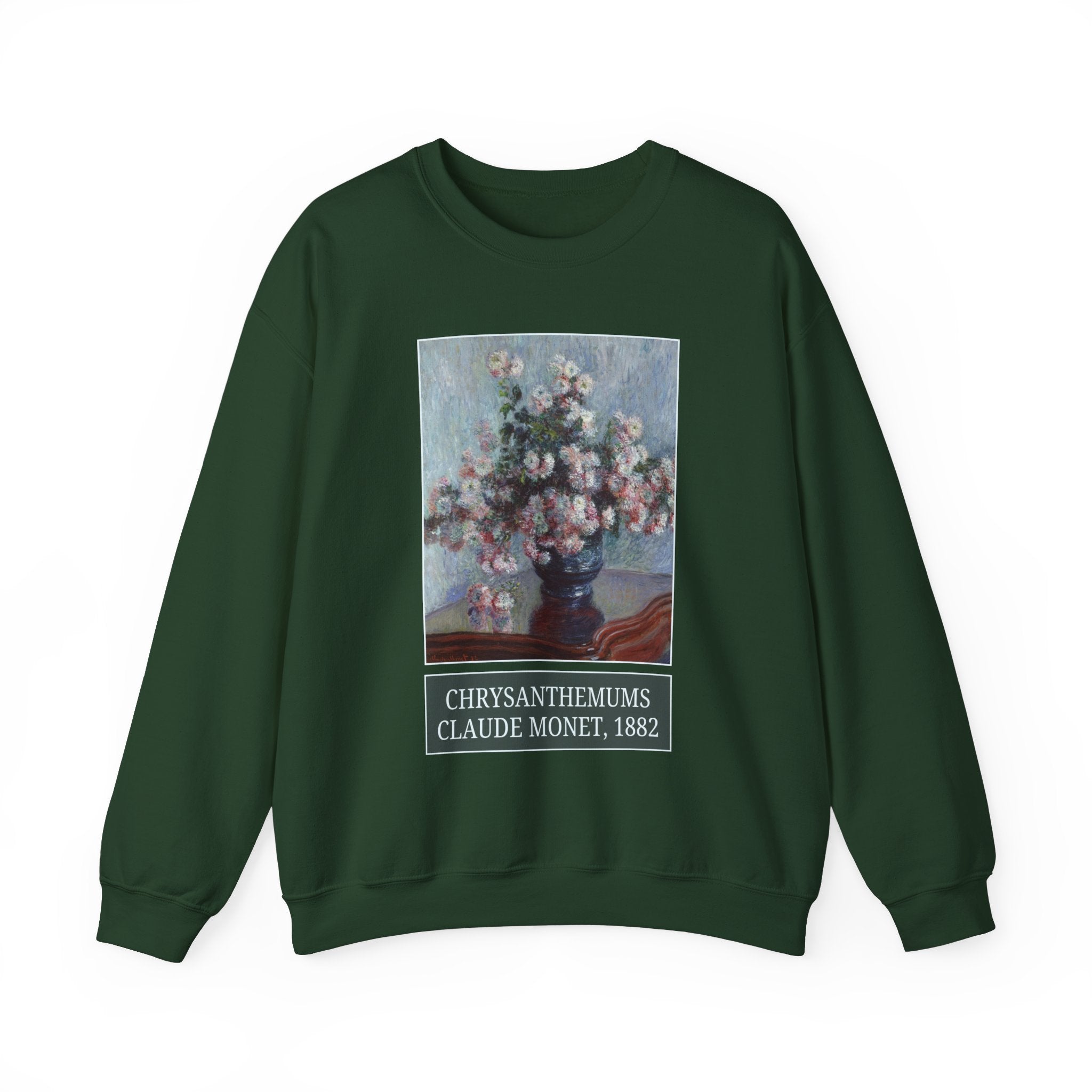 Chrysanthemums by Claude Monet: Cute Floral Art History Sweatshirt, Impressionist Art History, Famous Painting of Flowers, Humanities Major - Opal and June