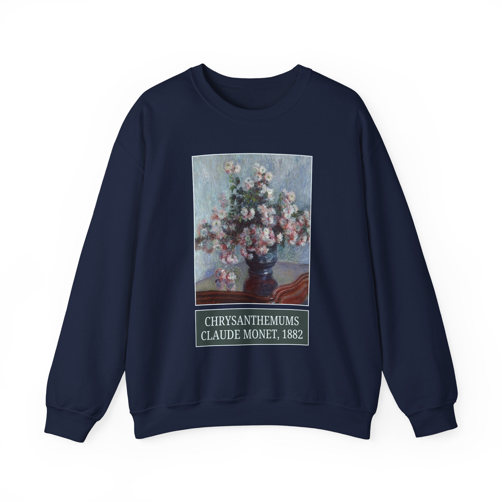 Chrysanthemums by Claude Monet: Cute Floral Art History Sweatshirt, Impressionist Art History, Famous Painting of Flowers, Humanities Major - Opal and June