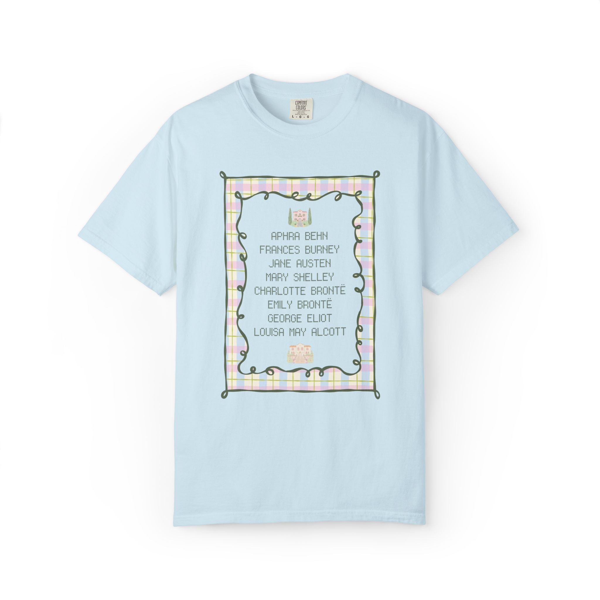Classic Literature Book Lover Tee Shirt for Professor or Bookworm, 19th Century and Earlier Female Writers, Women's History Tee, Jane Austen - Opal and June