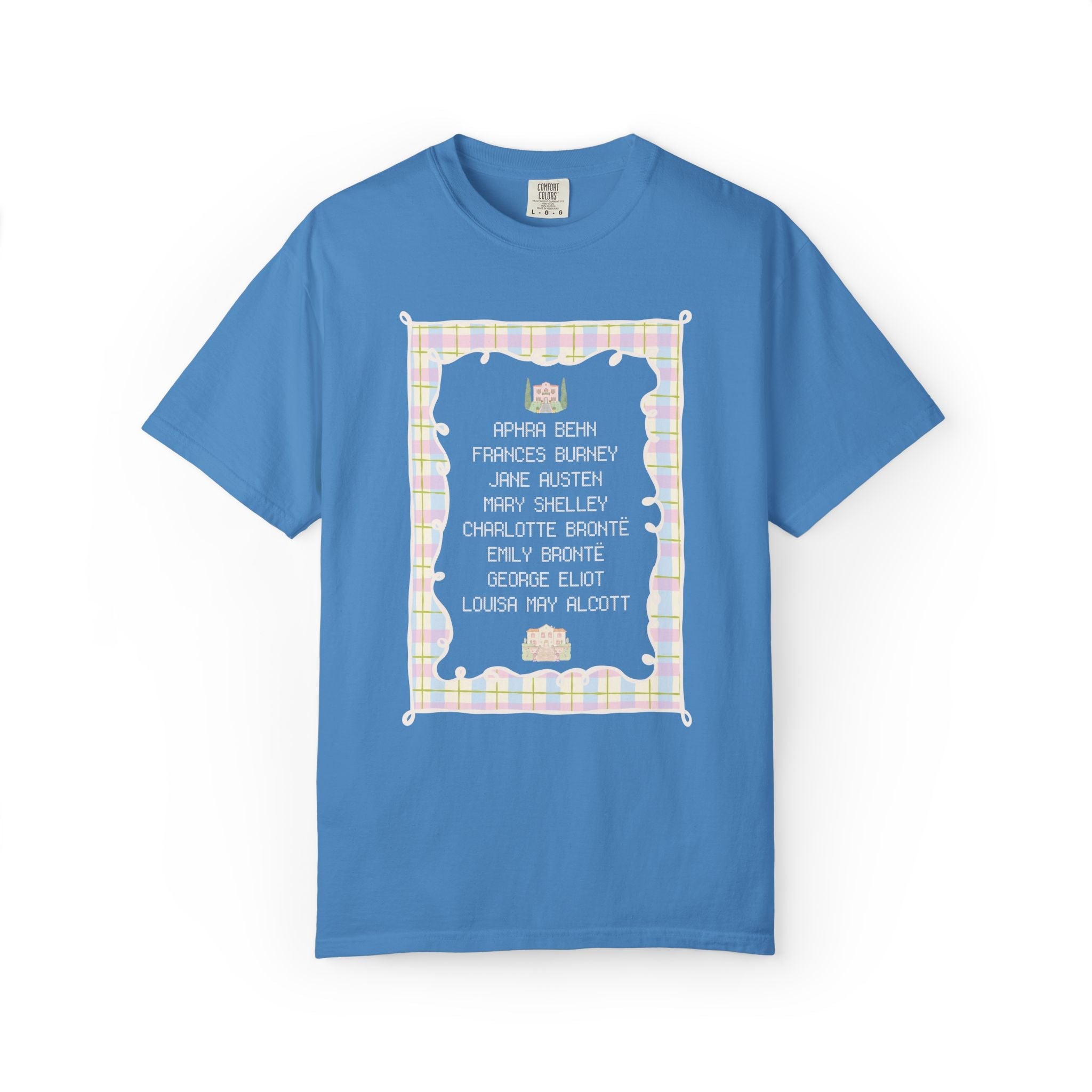 Classic Literature Book Lover Tee Shirt for Professor or Bookworm, 19th Century and Earlier Female Writers, Women's History Tee, Jane Austen - Opal and June