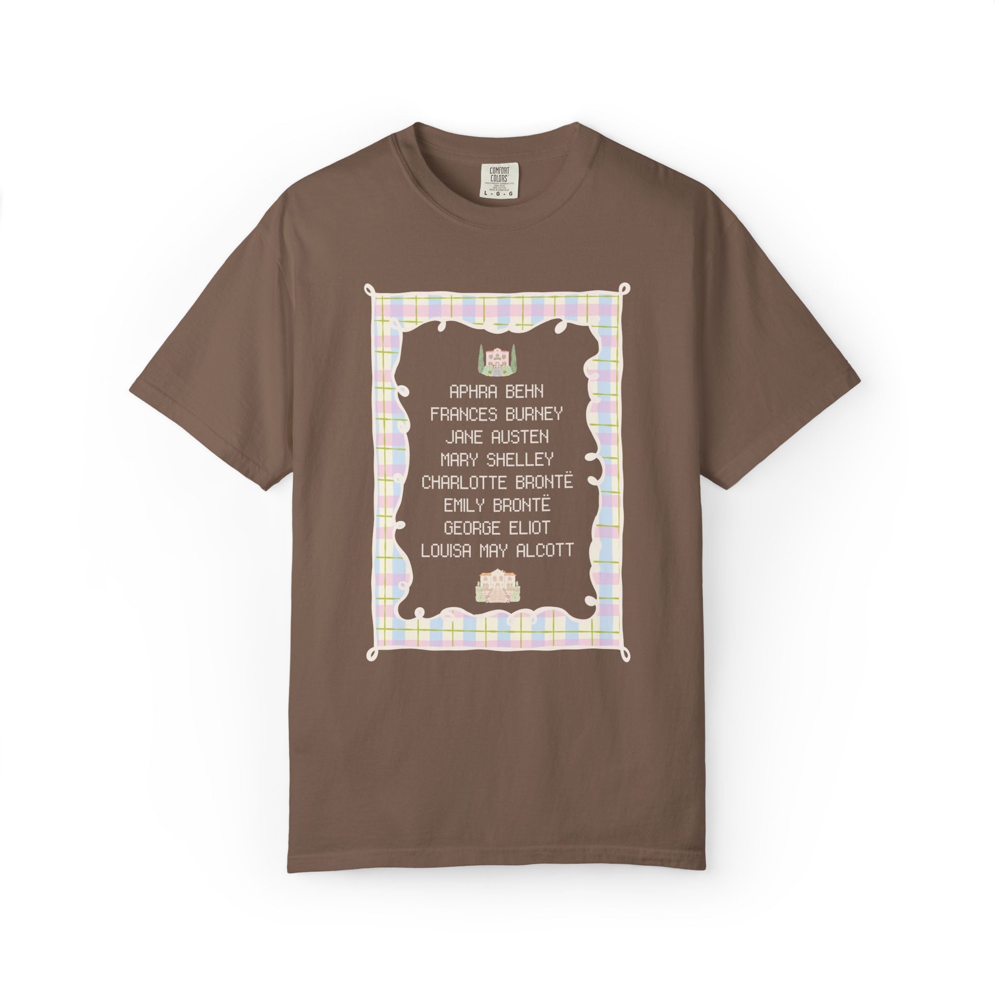 Classic Literature Book Lover Tee Shirt for Professor or Bookworm, 19th Century and Earlier Female Writers, Women's History Tee, Jane Austen - Opal and June