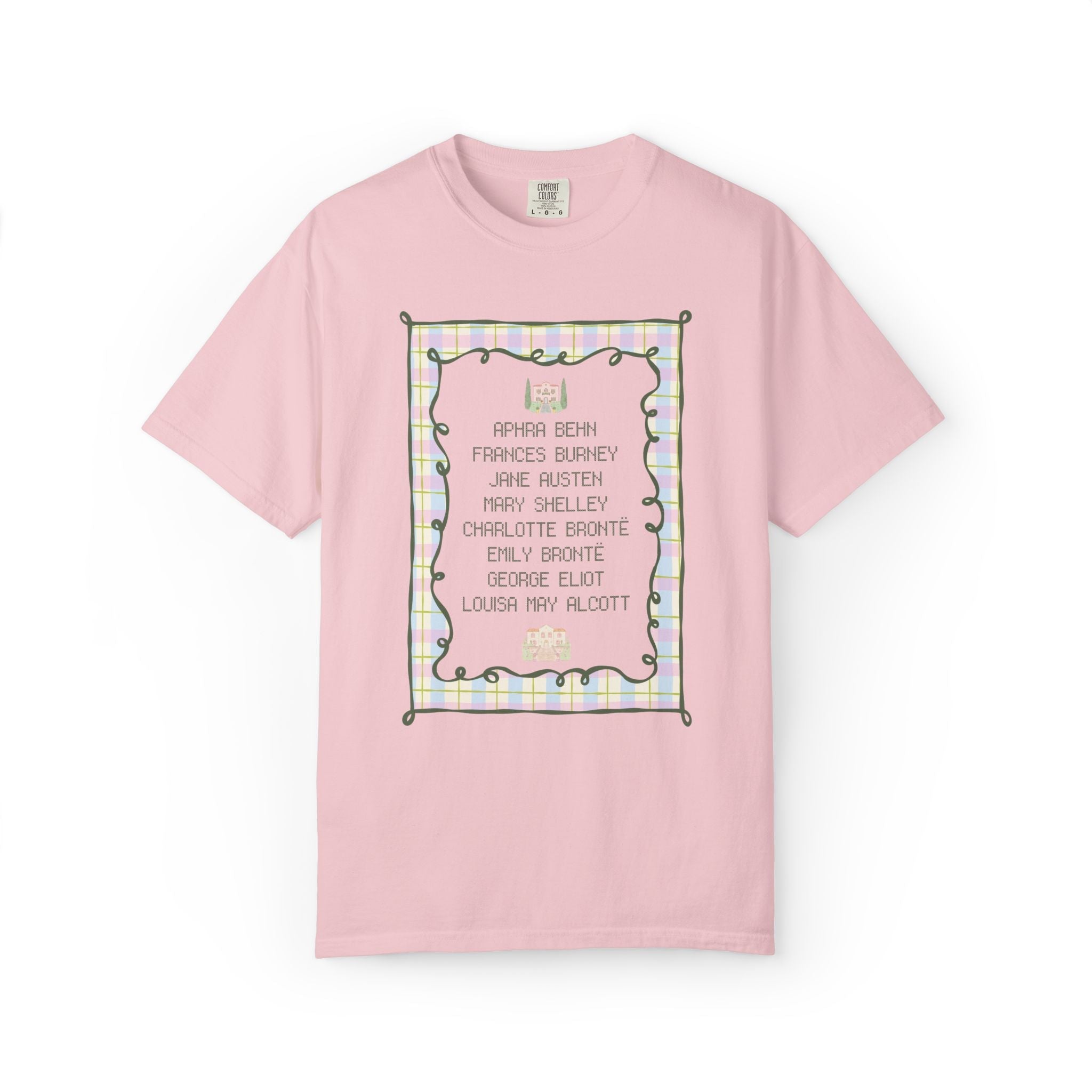Classic Literature Book Lover Tee Shirt for Professor or Bookworm, 19th Century and Earlier Female Writers, Women's History Tee, Jane Austen - Opal and June