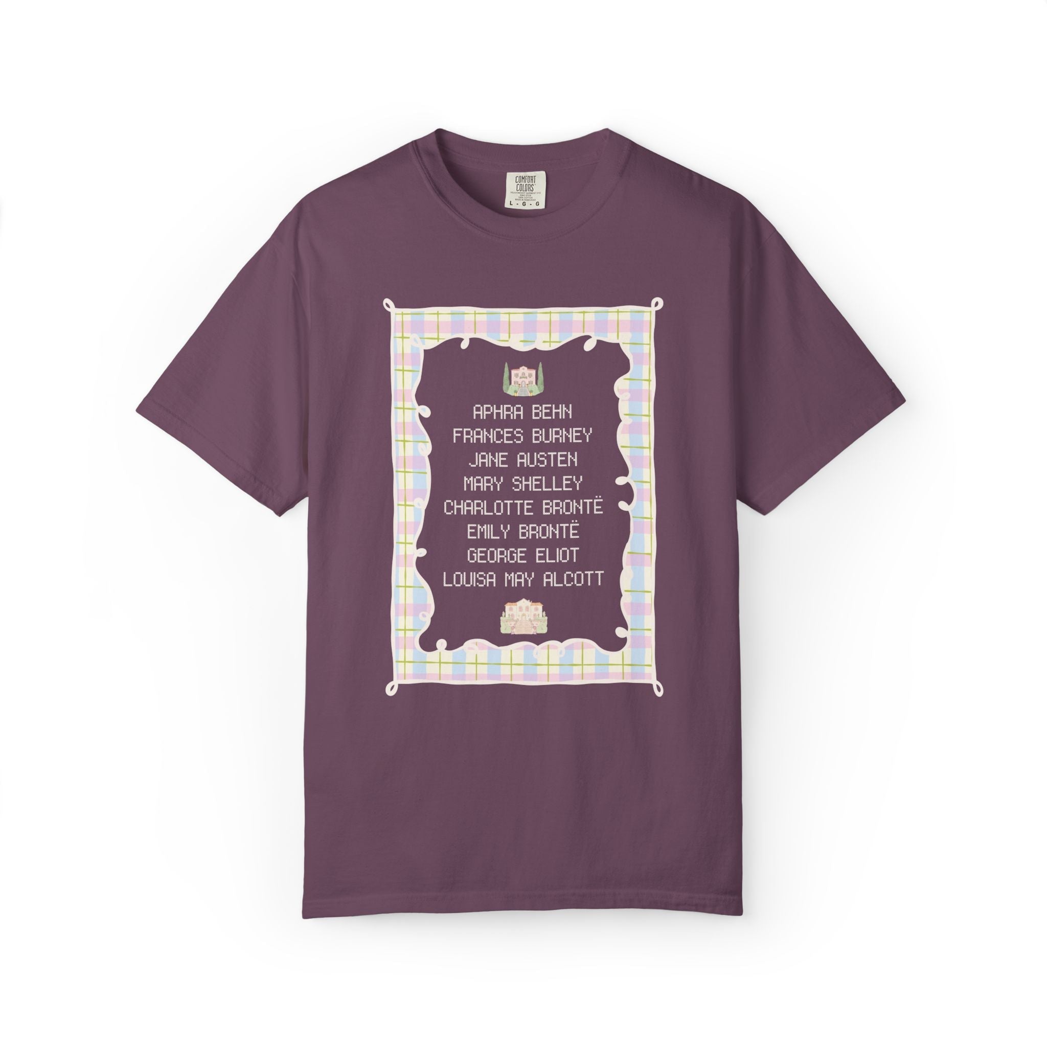 Classic Literature Book Lover Tee Shirt for Professor or Bookworm, 19th Century and Earlier Female Writers, Women's History Tee, Jane Austen - Opal and June