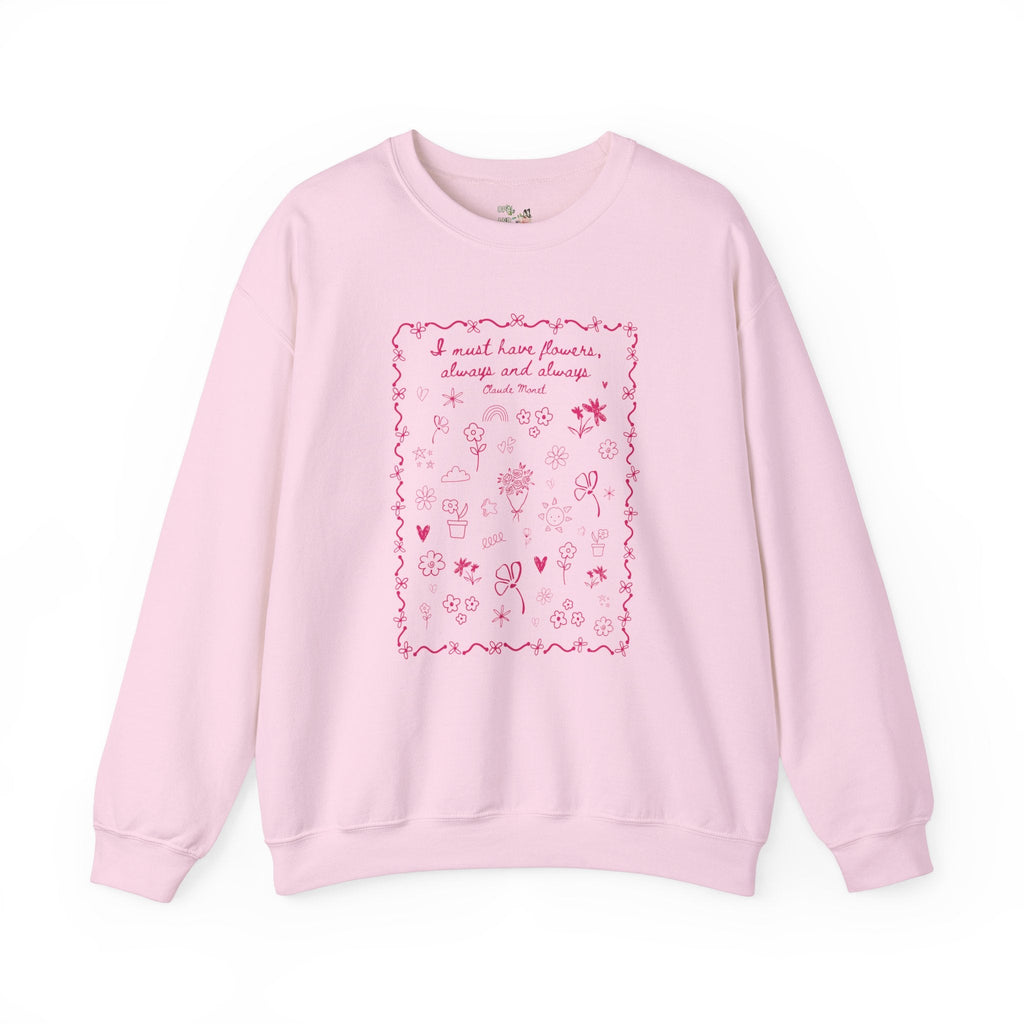 Claude Monet Gardening Sweatshirt for Mom Who Loves Flowers and Cute 90s Doodles: Must Have Flowers, Cute Wedding Florist Thank You Gift - Opal and June