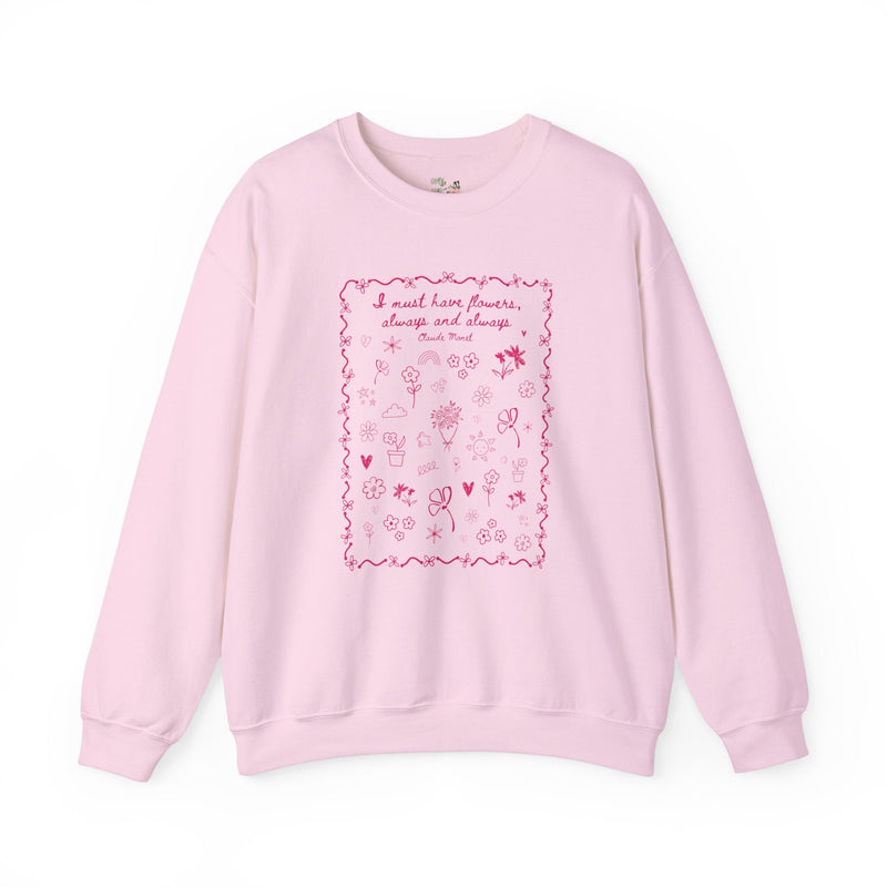 Claude Monet Gardening Sweatshirt for Mom Who Loves Flowers and Cute 90s Doodles: Must Have Flowers, Cute Wedding Florist Thank You Gift - Opal and June