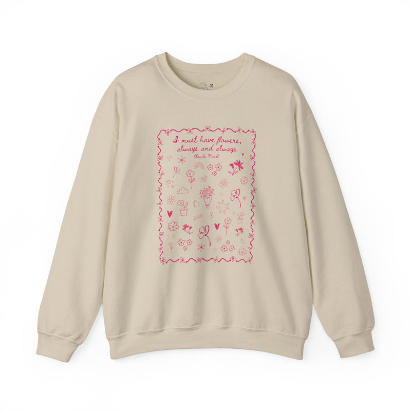 Claude Monet Gardening Sweatshirt for Mom Who Loves Flowers and Cute 90s Doodles: Must Have Flowers, Cute Wedding Florist Thank You Gift - Opal and June