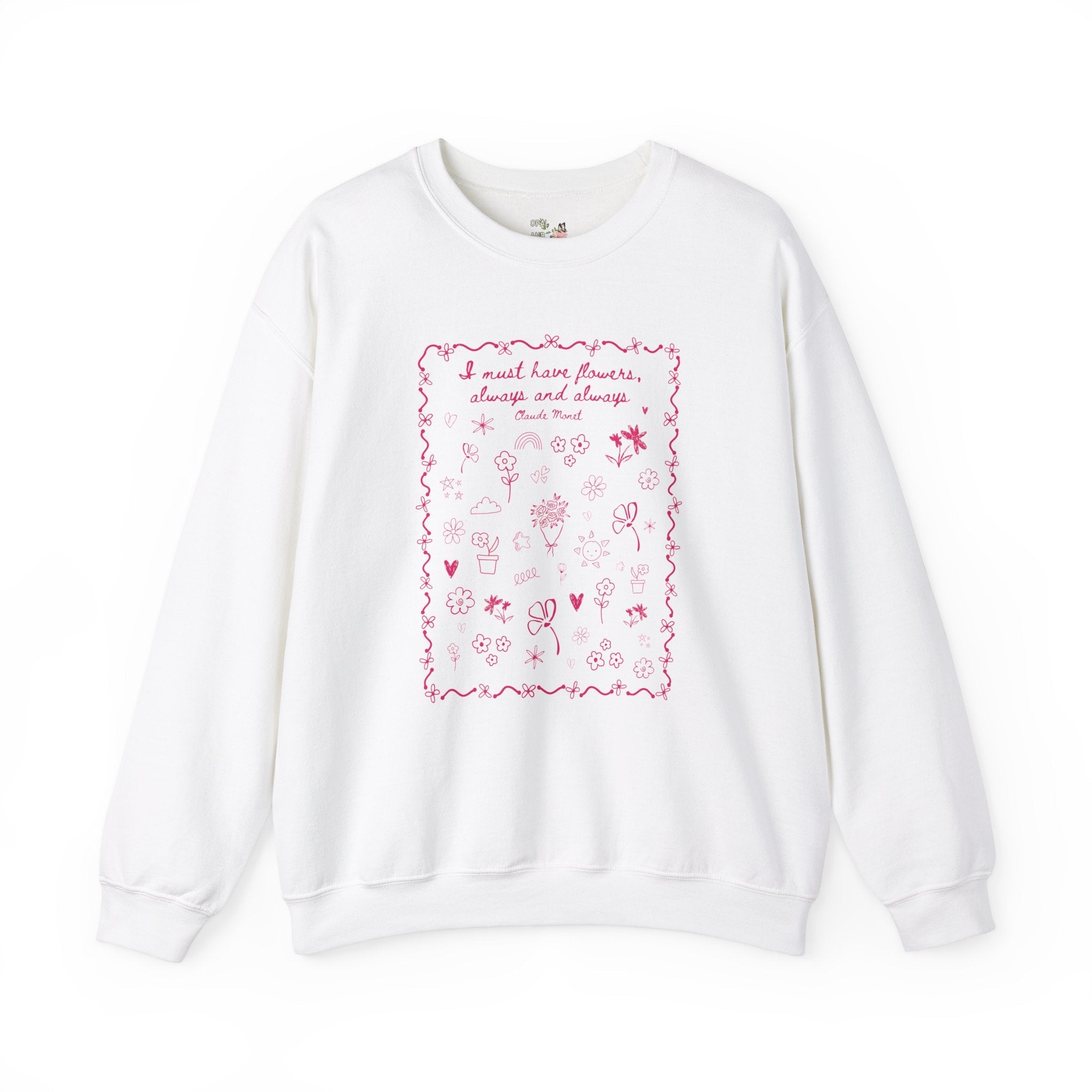 Claude Monet Gardening Sweatshirt for Mom Who Loves Flowers and Cute 90s Doodles: Must Have Flowers, Cute Wedding Florist Thank You Gift - Opal and June
