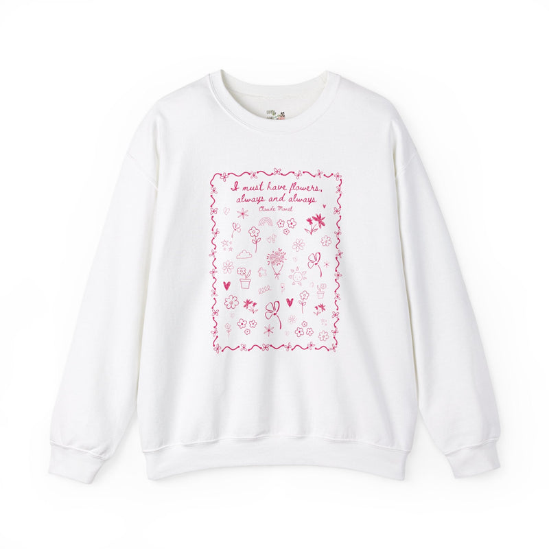 Claude Monet Gardening Sweatshirt for Mom Who Loves Flowers and Cute 90s Doodles: Must Have Flowers, Cute Wedding Florist Thank You Gift - Opal and June