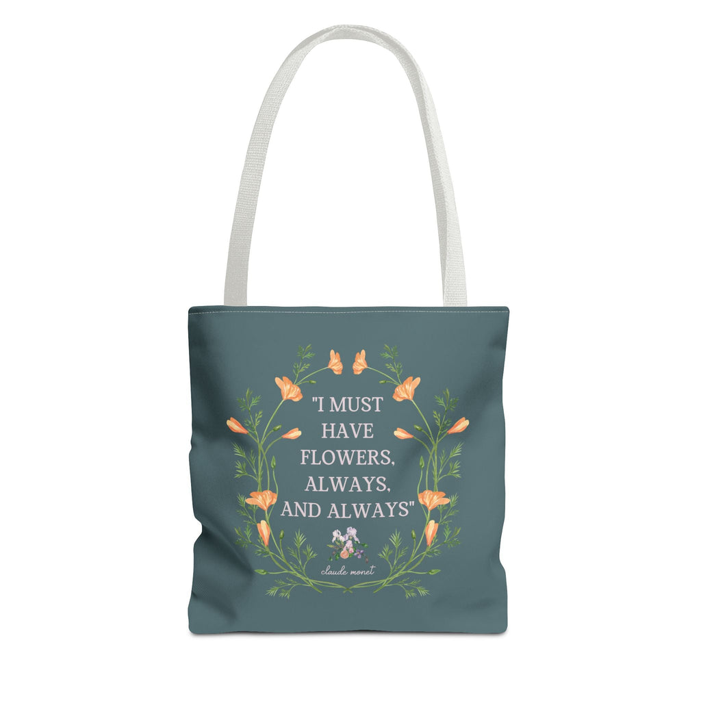 Claude Monet Tote: Must Have Flowers - Opal and June