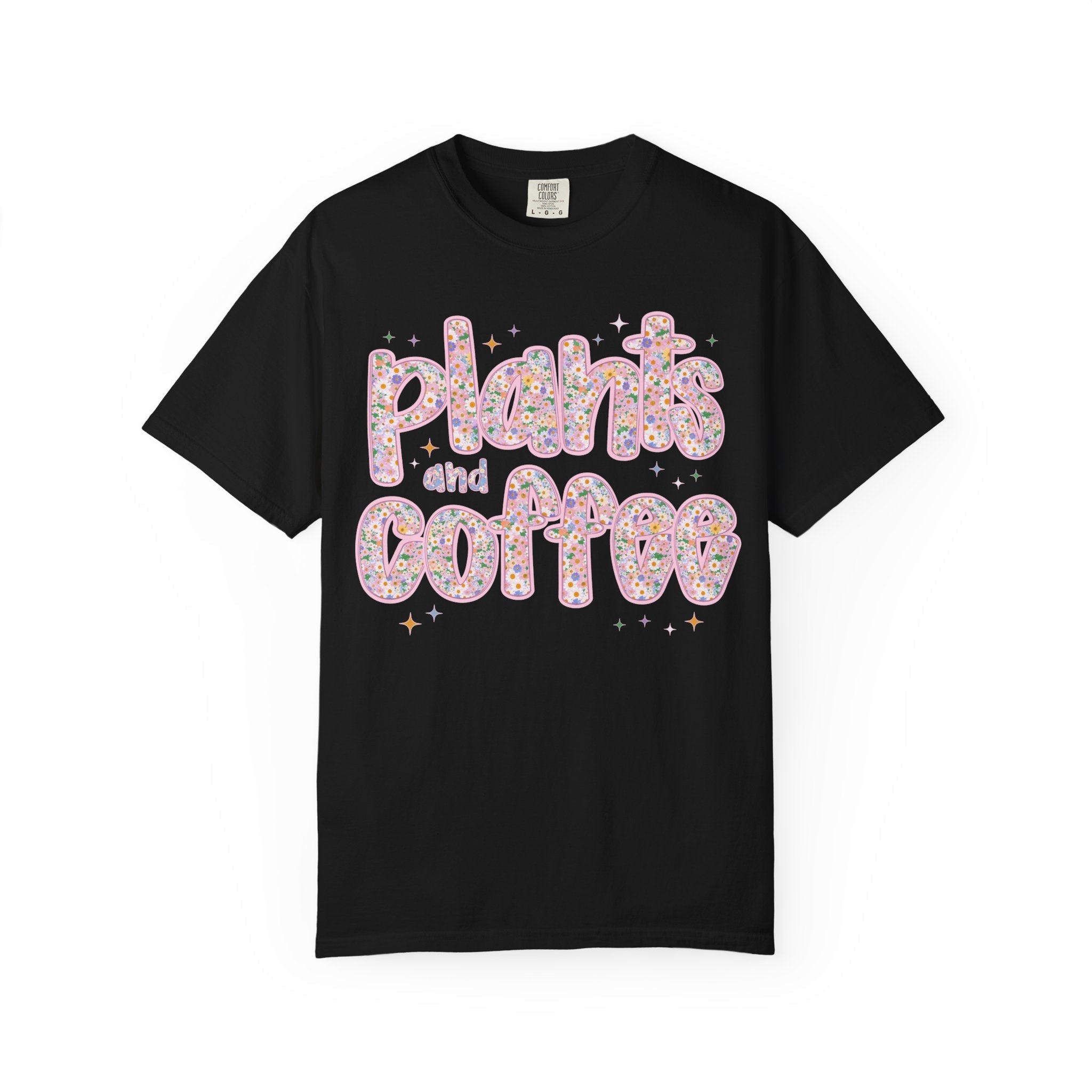 Coffee Lover Tee Shirt for Mom Who Loves Plants, Funny Saying 90s Throwback Coffee and Plants T-Shirt, Cute Birthday Gift, Flower Farmer - Opal and June