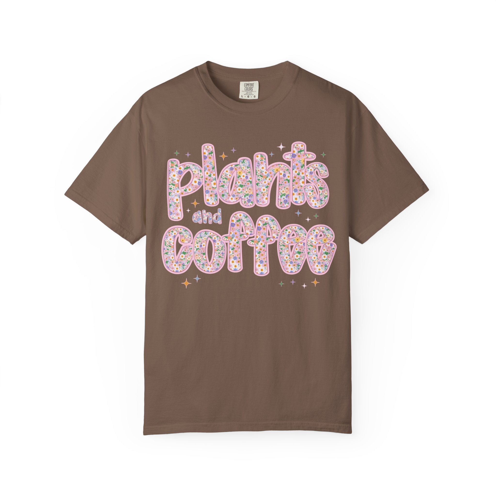 Coffee Lover Tee Shirt for Mom Who Loves Plants, Funny Saying 90s Throwback Coffee and Plants T-Shirt, Cute Birthday Gift, Flower Farmer - Opal and June
