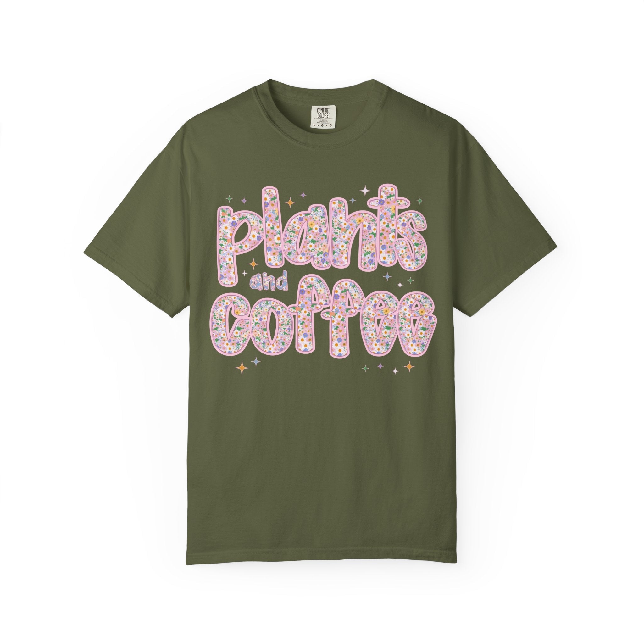 Coffee Lover Tee Shirt for Mom Who Loves Plants, Funny Saying 90s Throwback Coffee and Plants T-Shirt, Cute Birthday Gift, Flower Farmer - Opal and June