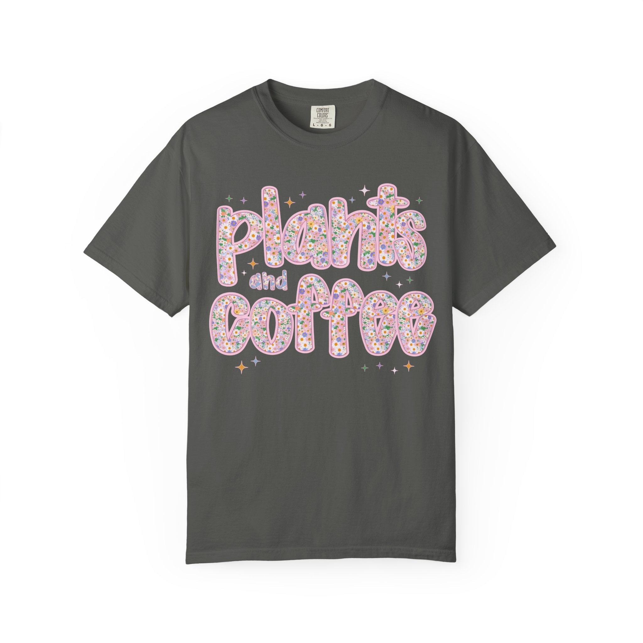 Coffee Lover Tee Shirt for Mom Who Loves Plants, Funny Saying 90s Throwback Coffee and Plants T-Shirt, Cute Birthday Gift, Flower Farmer - Opal and June