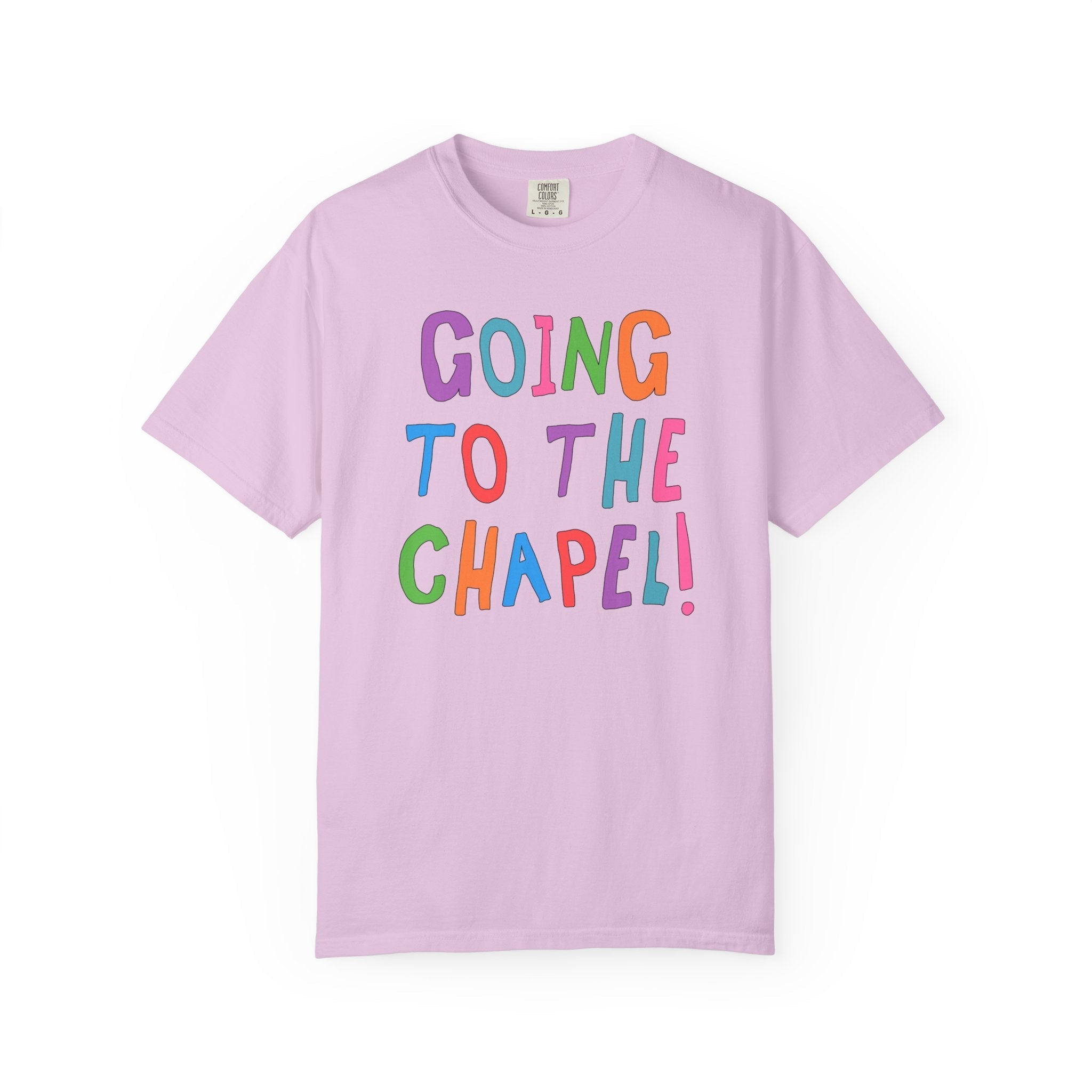 Colorful Bridal Tee for Newly Engaged Bride Getting Married at Church: Going to the Chapel! Gift for Bride from Bridesmaids or Bridal Party - Opal and June