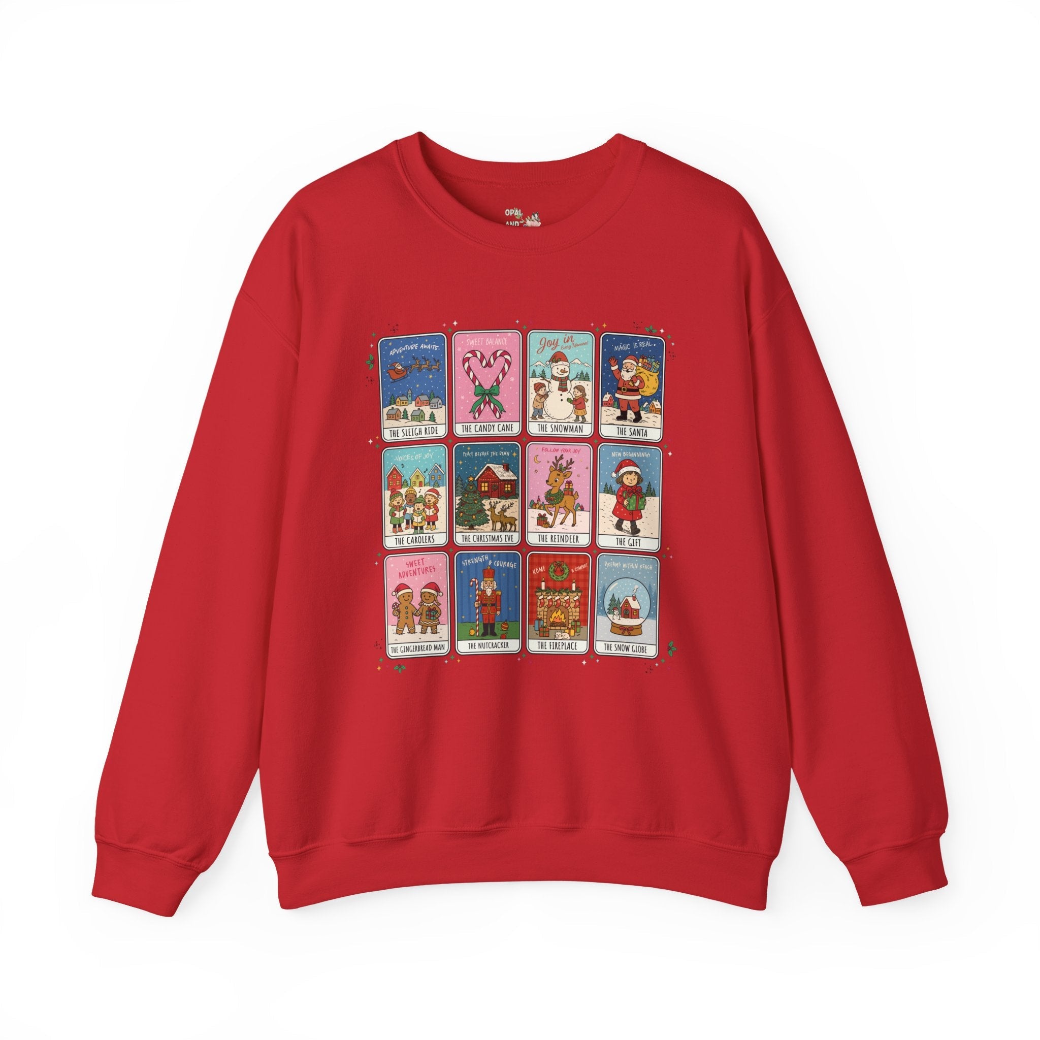 Colorful Christmas Holiday Sweatshirt, Adorable Nineties Throwback Crewneck for Elementary School Teacher or Mom, Cute Matching Xmas Shirt - Opal and June