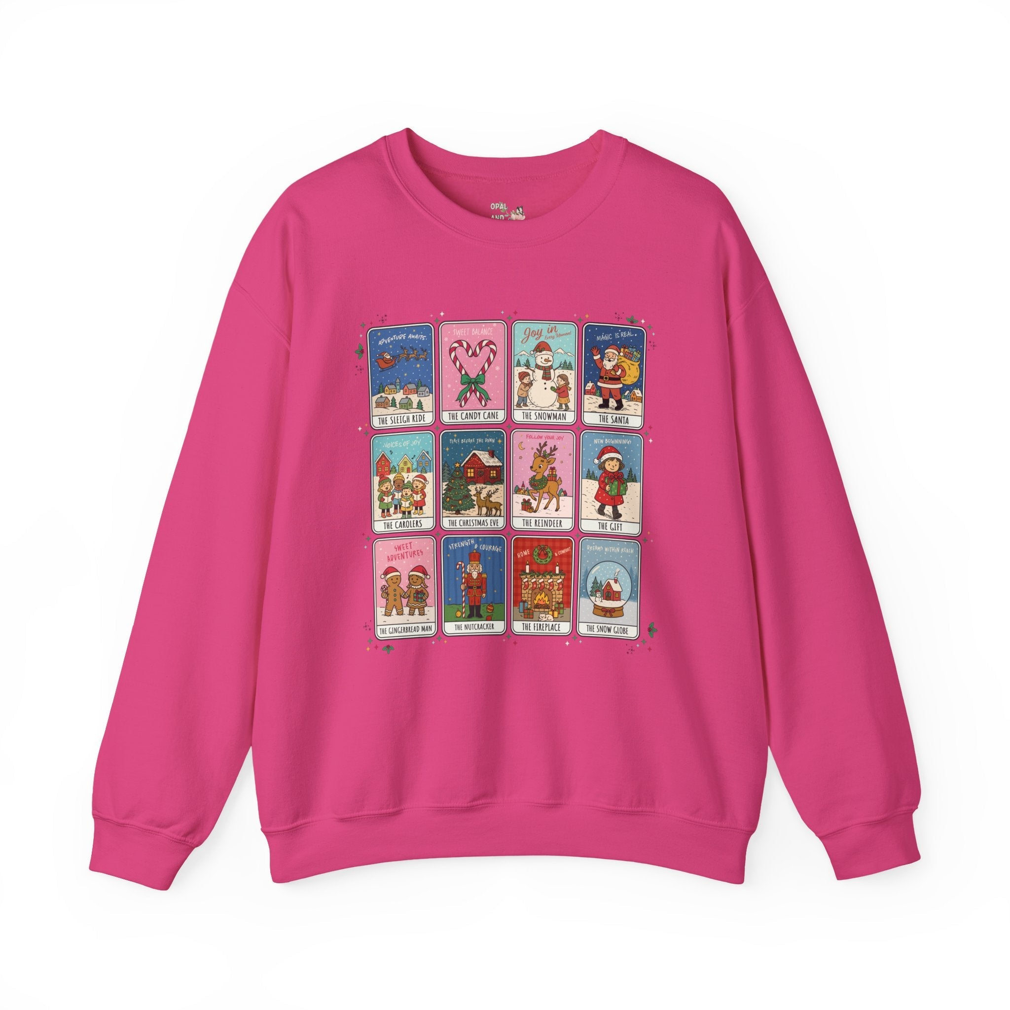 Colorful Christmas Holiday Sweatshirt, Adorable Nineties Throwback Crewneck for Elementary School Teacher or Mom, Cute Matching Xmas Shirt - Opal and June