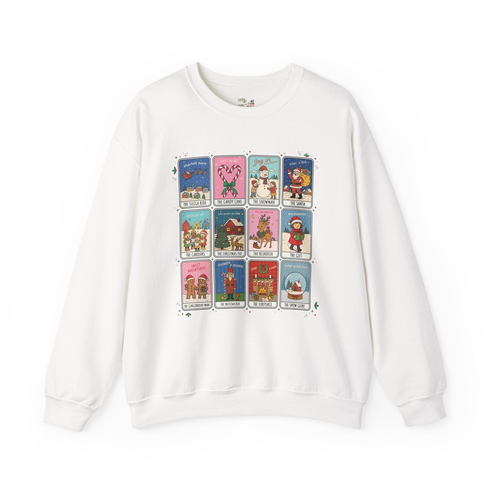 Colorful Christmas Holiday Sweatshirt, Adorable Nineties Throwback Crewneck for Elementary School Teacher or Mom, Cute Matching Xmas Shirt - Opal and June