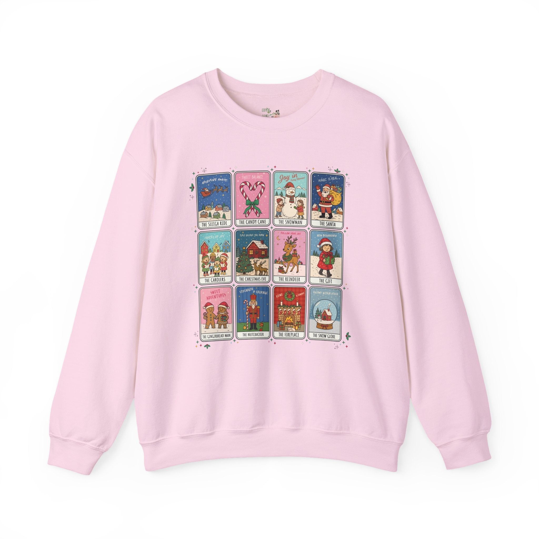 Colorful Christmas Holiday Sweatshirt, Adorable Nineties Throwback Crewneck for Elementary School Teacher or Mom, Cute Matching Xmas Shirt - Opal and June