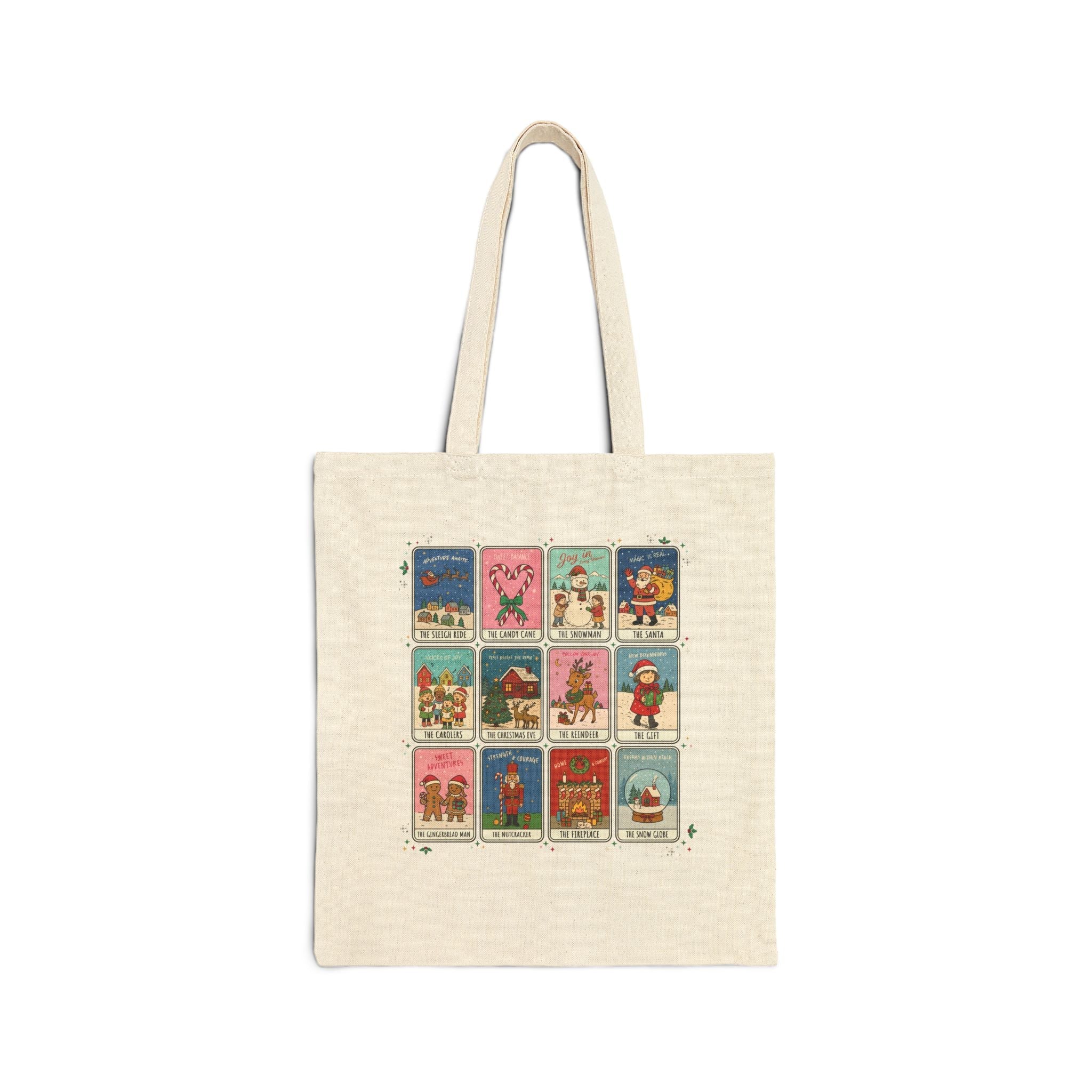 Colorful Christmas Holiday Tote Bag, Adorable Nineties Throwback Crewneck for Elementary School Tote for Mom, Cute Matching Xmas Tote Bag - Opal and June