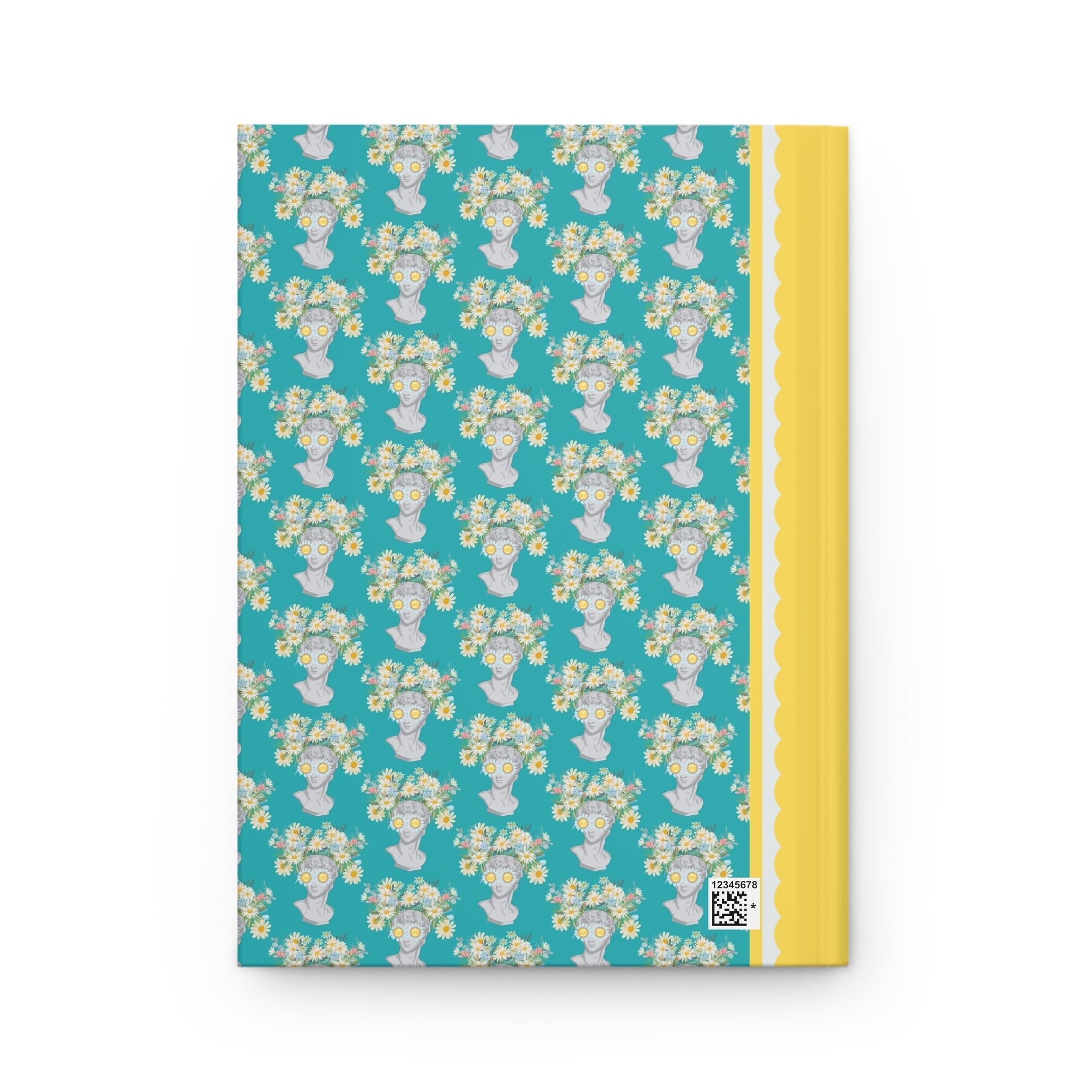 Colorful Classic Statue Notebook with Flowers, Ancient Greek Statue Wearing Flower Sunglasses, Funny 90s Aesthetic History Lover Present - Opal and June