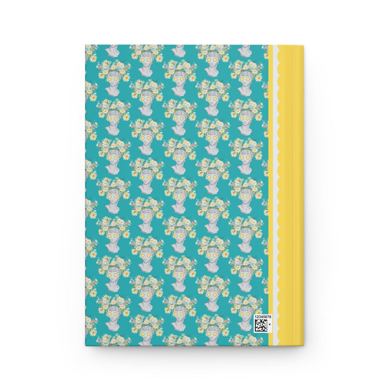 Colorful Classic Statue Notebook with Flowers, Ancient Greek Statue Wearing Flower Sunglasses, Funny 90s Aesthetic History Lover Present - Opal and June