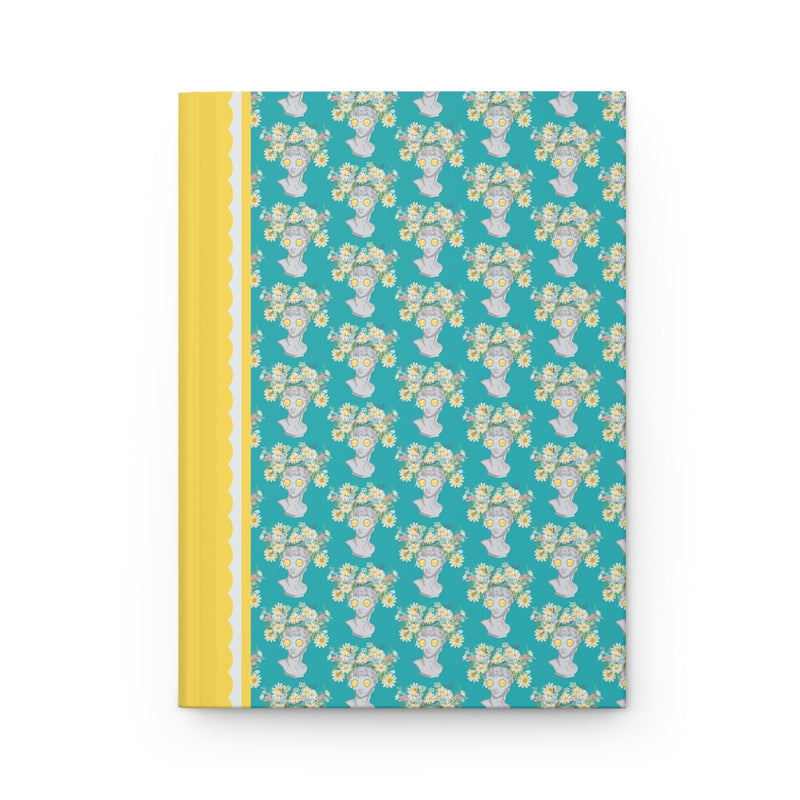 Colorful Classic Statue Notebook with Flowers, Ancient Greek Statue Wearing Flower Sunglasses, Funny 90s Aesthetic History Lover Present - Opal and June