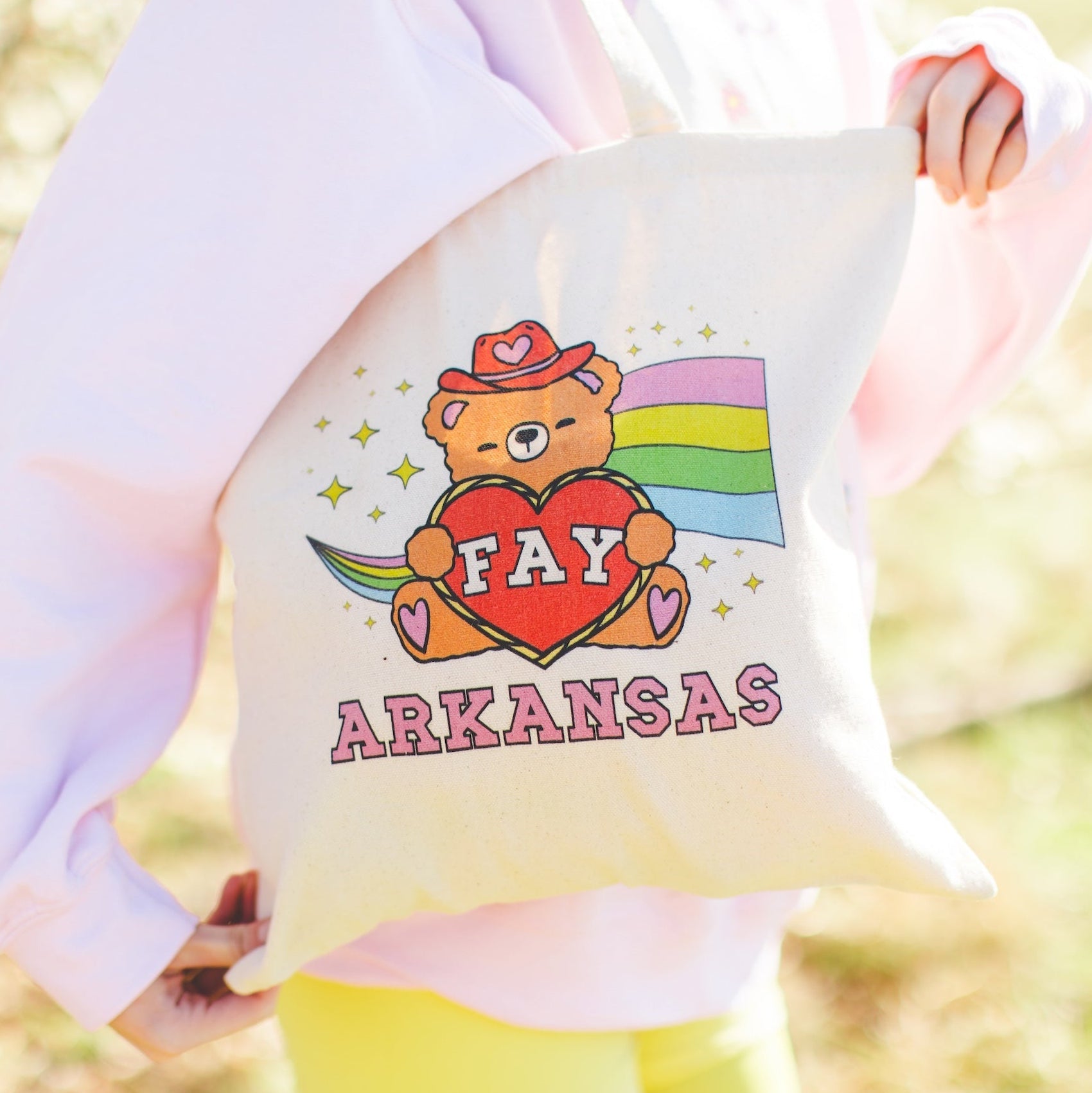 Colorful Fayetteville Arkansas Tote - Opal and June