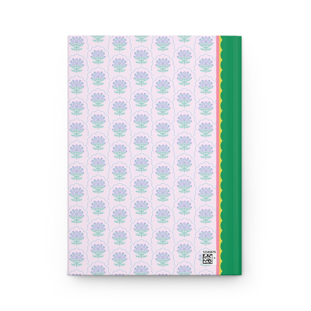 Colorful Floral Notebook with Initial for Best Friend or Sister, Cute Striped Floral Journal with Heart, Cute Retro Notebook with Letter - Opal and June
