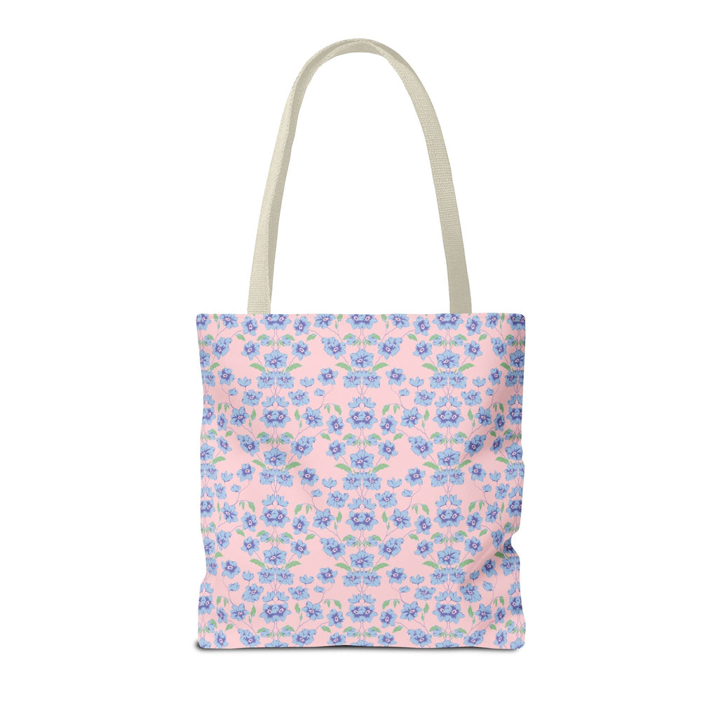 Colorful Floral Tote Bag with Framed Flower Letter, Boho Wildflower Vintage Aesthetic Tote Bag for Daughter or Co - Worker's Birthday: A - Opal and June