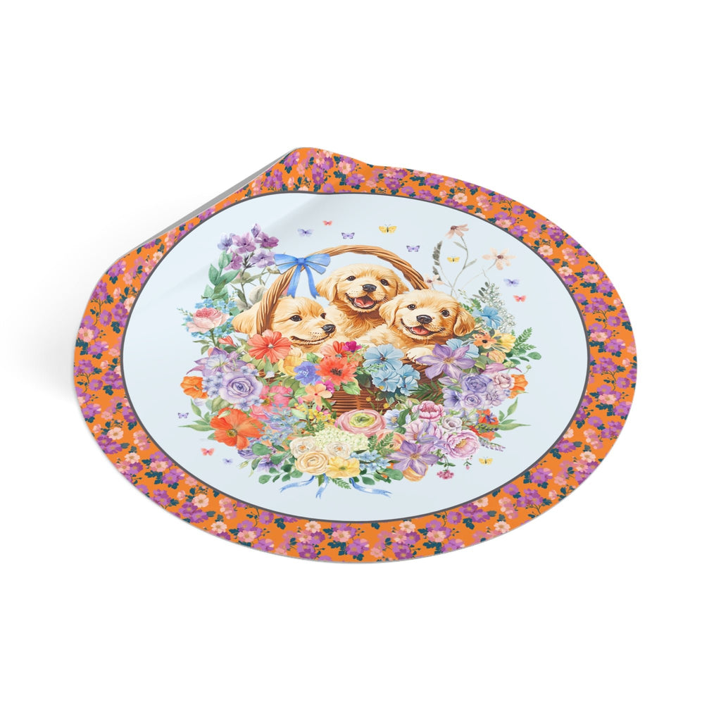 Colorful Golden Retriever Sticker with Butterflies: Adorable 90s Aesthetic Puppy Sticker, Friend Who Loves Dogs, Eclectic Grandmacore Gift - Opal and June