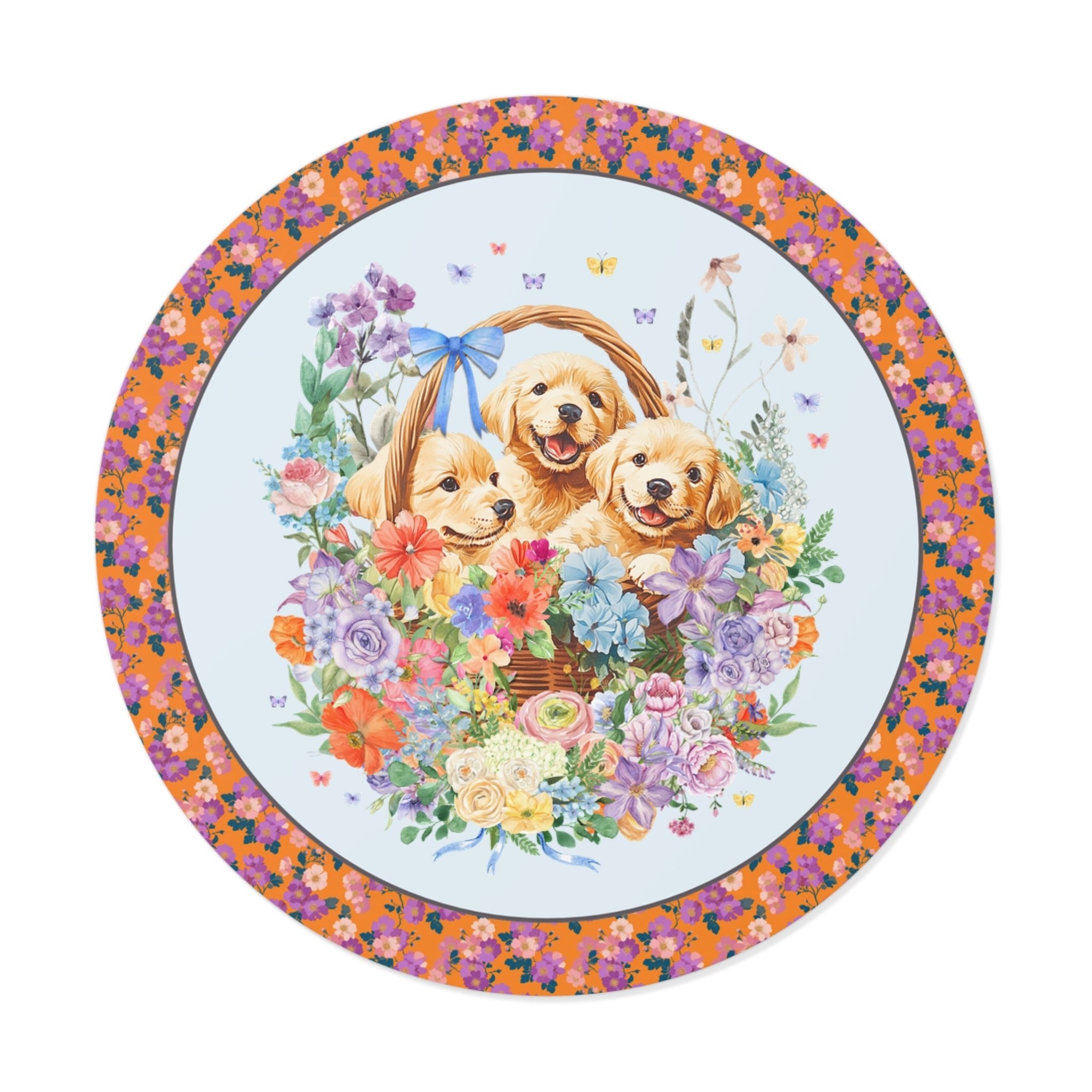 Colorful Golden Retriever Sticker with Butterflies: Adorable 90s Aesthetic Puppy Sticker, Friend Who Loves Dogs, Eclectic Grandmacore Gift - Opal and June