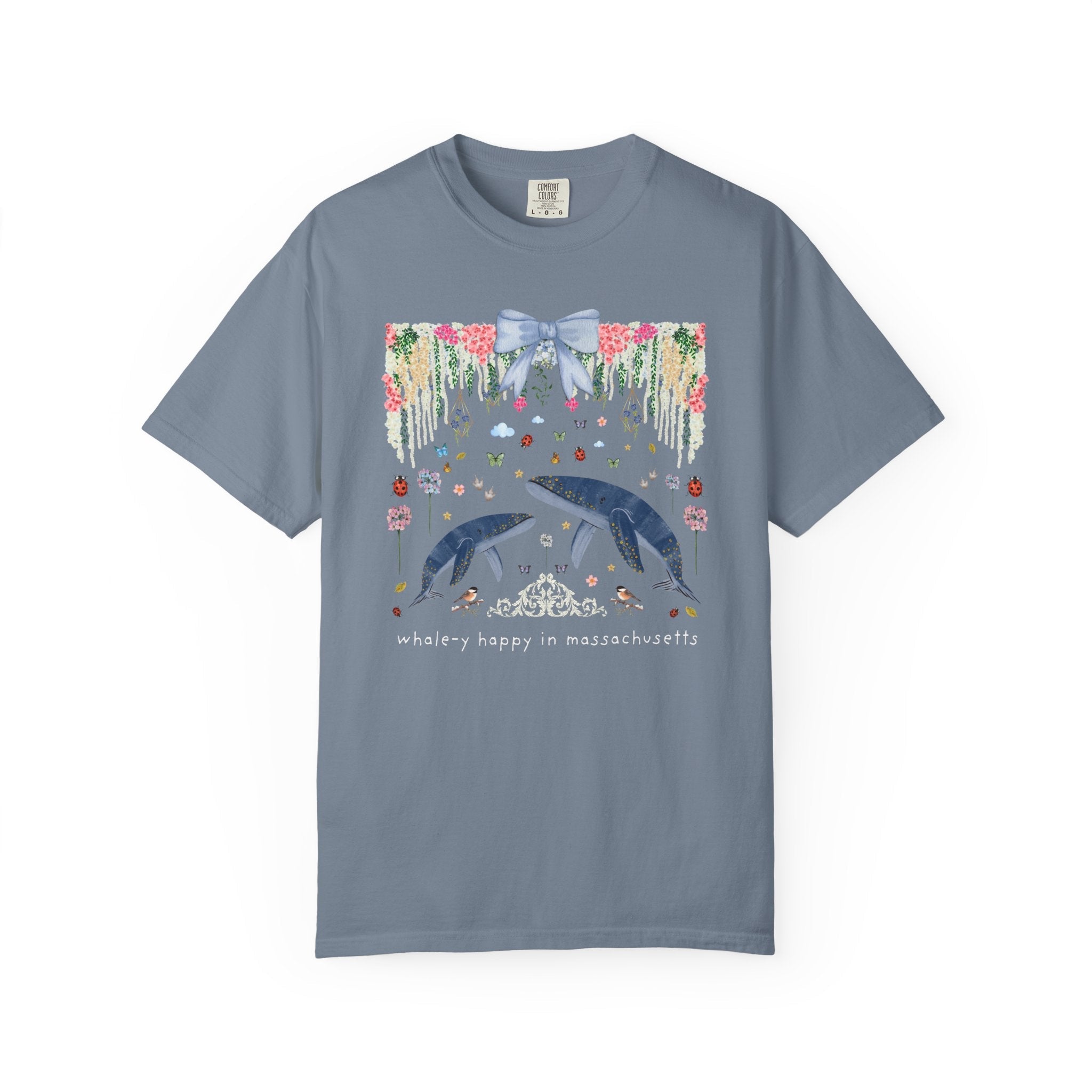 Colorful Massachusetts Tee Shirt for Friend Who Loves Whales, Animal Lover T-Shirt for Sibling Moving to Springfield or Salem Massachusetts - Opal and June