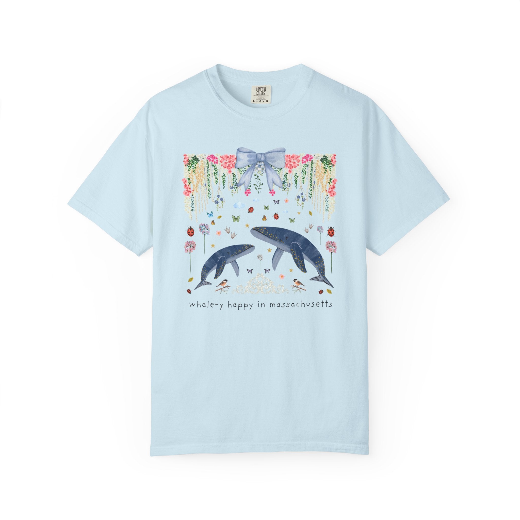 Colorful Massachusetts Tee Shirt for Friend Who Loves Whales, Animal Lover T-Shirt for Sibling Moving to Springfield or Salem Massachusetts - Opal and June
