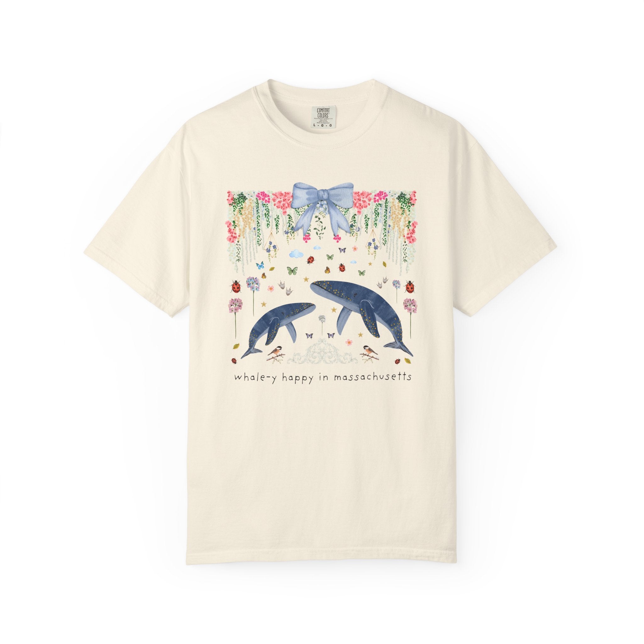 Colorful Massachusetts Tee Shirt for Friend Who Loves Whales, Animal Lover T-Shirt for Sibling Moving to Springfield or Salem Massachusetts - Opal and June