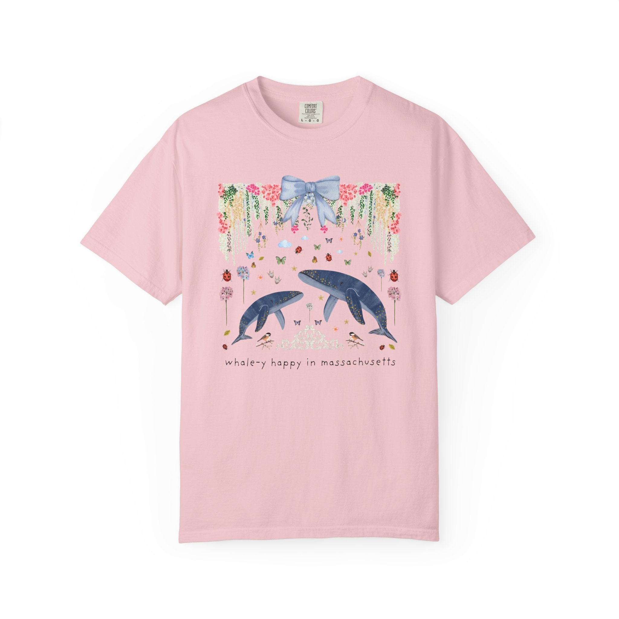 Colorful Massachusetts Tee Shirt for Friend Who Loves Whales, Animal Lover T-Shirt for Sibling Moving to Springfield or Salem Massachusetts - Opal and June