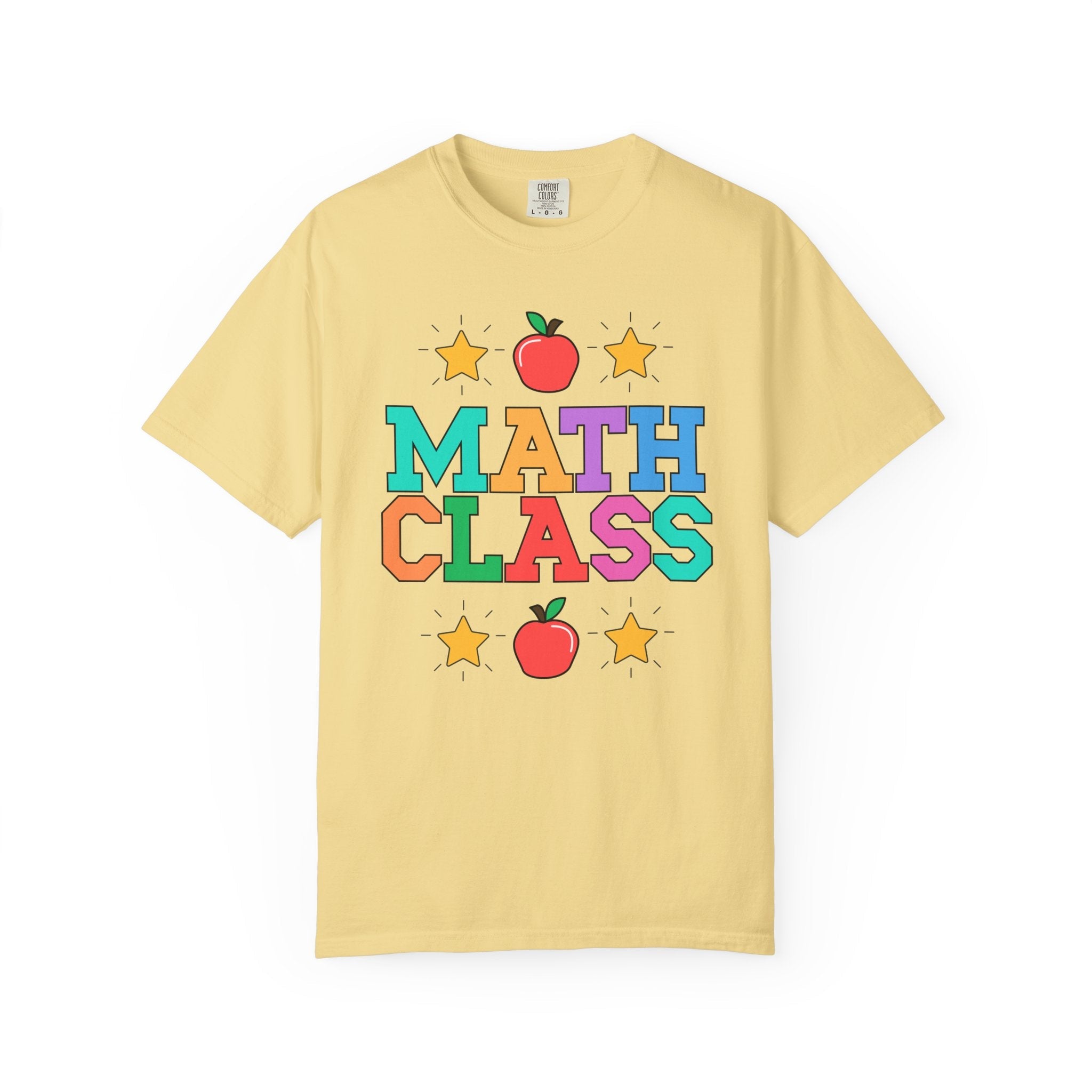 Colorful Math Teacher Tee Shirt, Cute 90s Throwback Apple, First Day of School Teacher Team Shirt, Retro Back to School Tee, Math Department - Opal and June