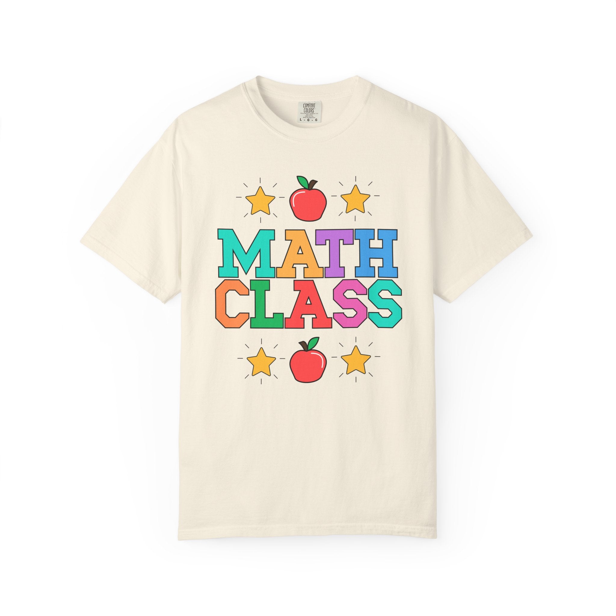 Colorful Math Teacher Tee Shirt, Cute 90s Throwback Apple, First Day of School Teacher Team Shirt, Retro Back to School Tee, Math Department - Opal and June