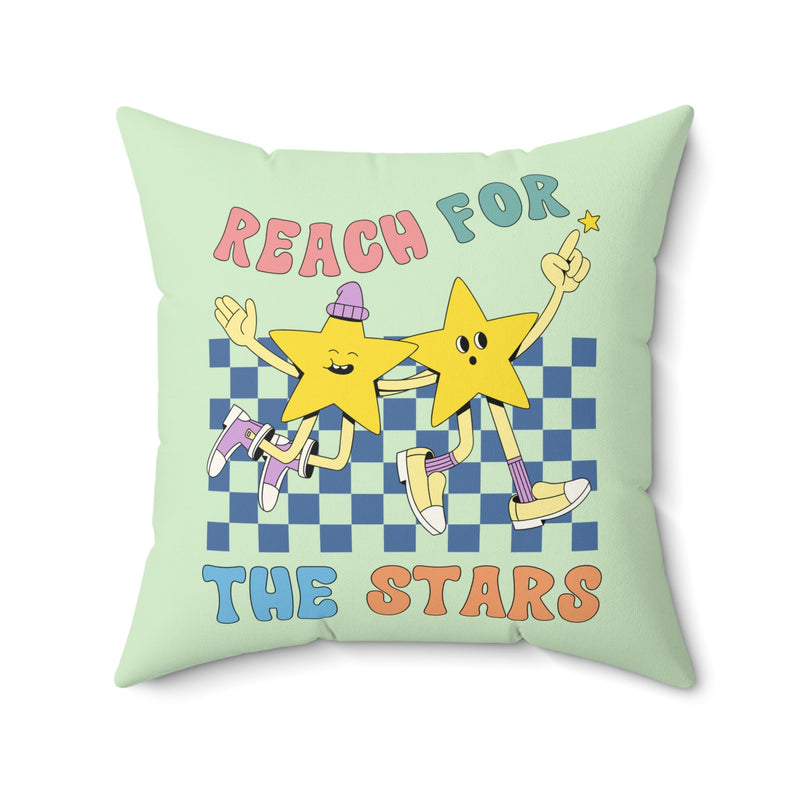 Colorful Maximalist Pillow: Reach for the Stars, Pillow for Speech Therapist, School Librarian, 70s Retro Aesthetic Decor, Reversible Pillow - Opal and June