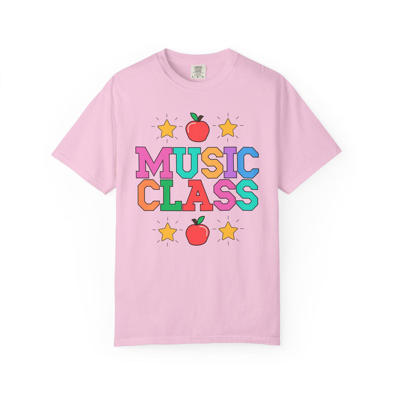 Colorful Music Teacher Tee Shirt with Cute 90s Throwback Apple, First Day of School Teacher Team Shirt, Back to School, Music Department Tee - Opal and June