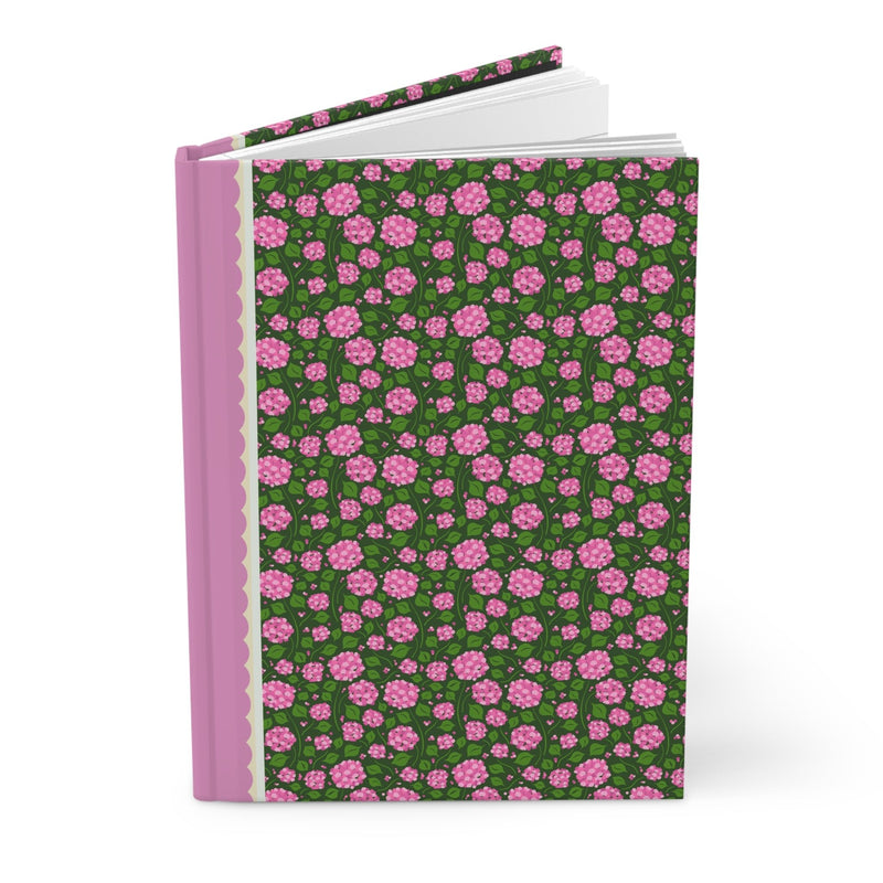 Colorful Pink Hydrangea Notebook with Vintage Wildflower Aesthetic: Sweet Cottagecore Journal with Lined Pages, Cute Birthday Gift - Opal and June