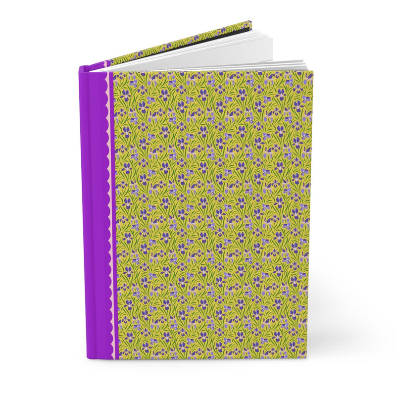 Colorful Purple Iris Notebook with Vintage Wildflower Aesthetic: Sweet Cottagecore Journal with Lined Pages, Cute Birthday Gift - Opal and June