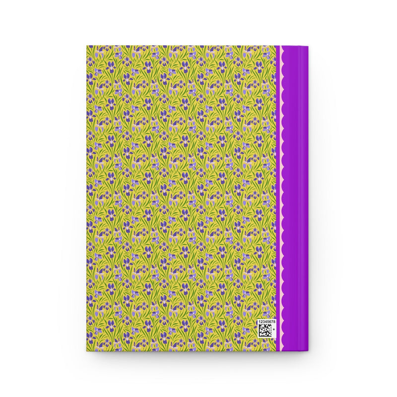 Colorful Purple Iris Notebook with Vintage Wildflower Aesthetic: Sweet Cottagecore Journal with Lined Pages, Cute Birthday Gift - Opal and June