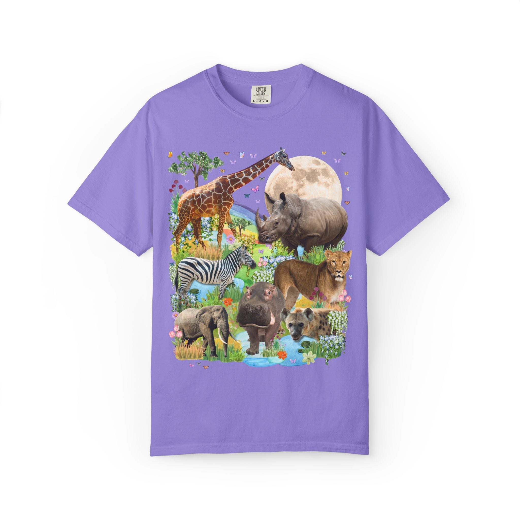 Colorful Safari Animal Lover Tee Shirt, - Opal and June