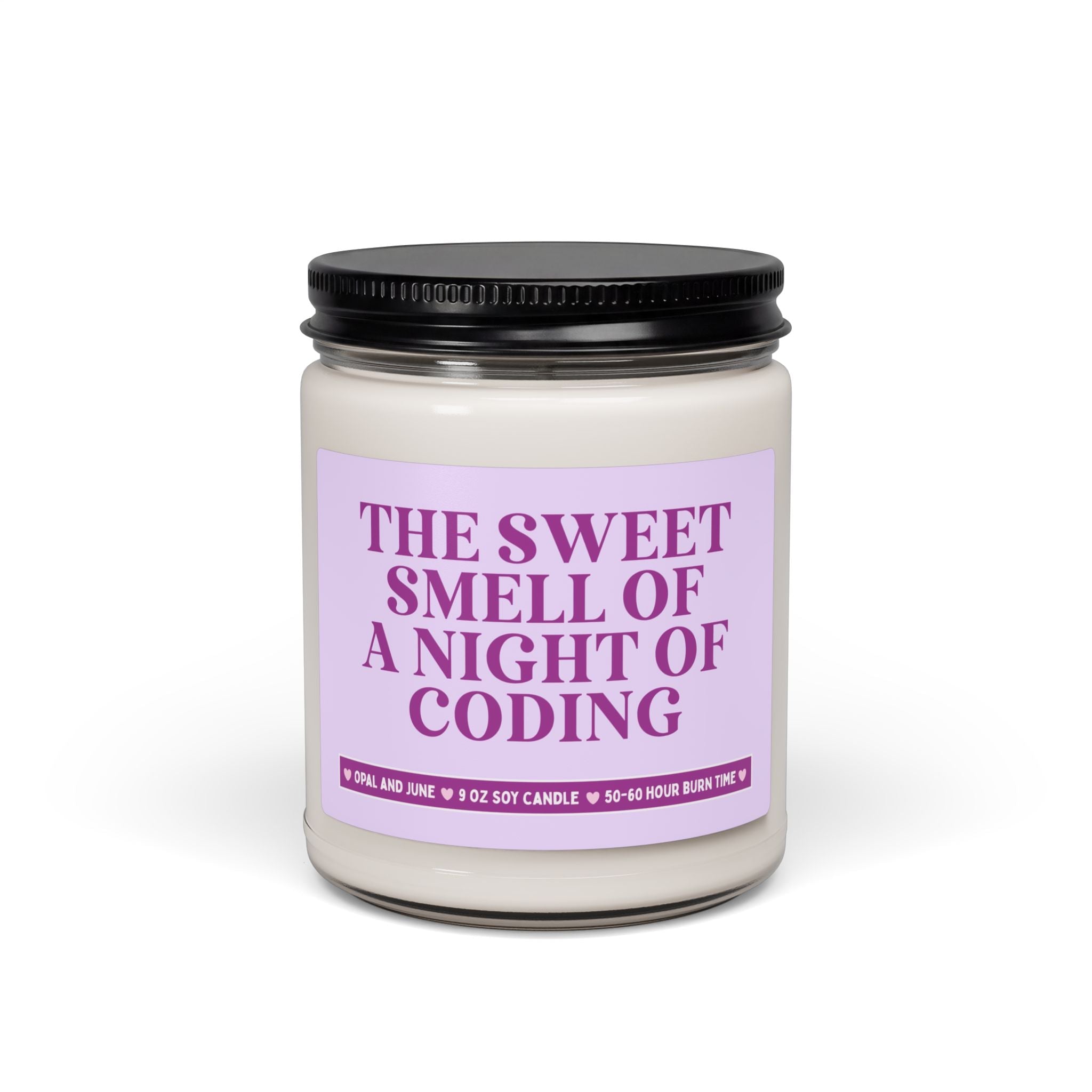 Computer Programmer Software Developer Gift, Software Engineer Candle: The Sweet Smell of a Night of Coding, Program Manager Co-Worker Gift - Opal and June